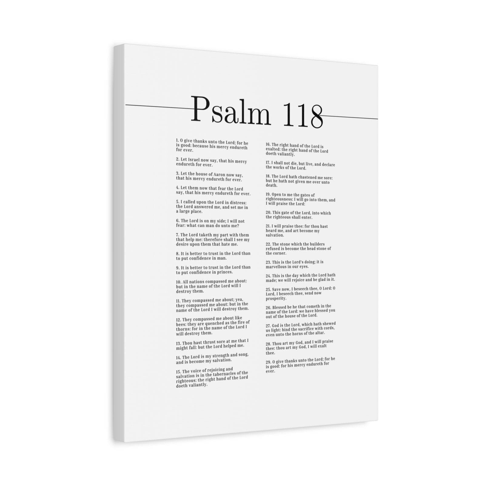 Scripture Canvas The Lord Is On My Side Psalm 118 Christian Wall Art Bible Verse Print Ready to Hang-Express Your Love Gifts