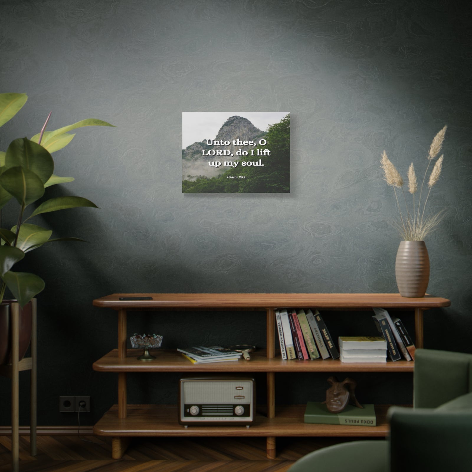 Scripture Canvas Lift Up Psalm 25:1 Christian Wall Art Bible Verse Print Ready to Hang-Express Your Love Gifts