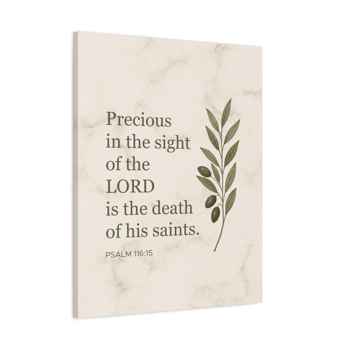 Scripture Canvas Precious in the Sight of the Lord Psalm 116:15 Christian Wall Art Bible Verse Print Ready to Hang-Express Your Love Gifts