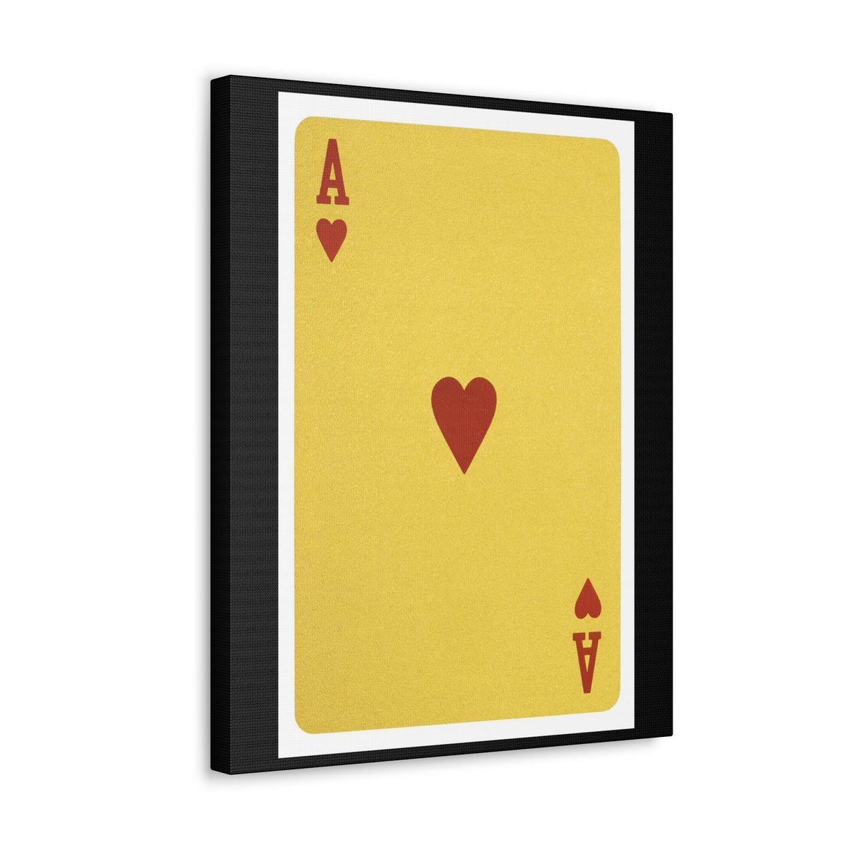 Golden Ace Of Hearts Isolated White Background Playing Card Canvas Wall Art for Home Decor Ready-to-Hang-Express Your Love Gifts