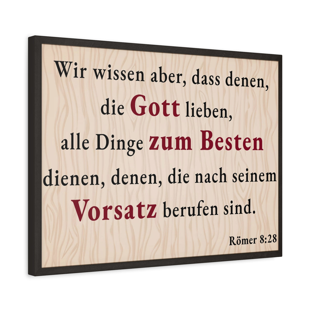 Scripture Walls Römer 8:28 Romans 8:28 German Bible Verse Canvas Christian Wall Art Ready to Hang Unframed-Express Your Love Gifts