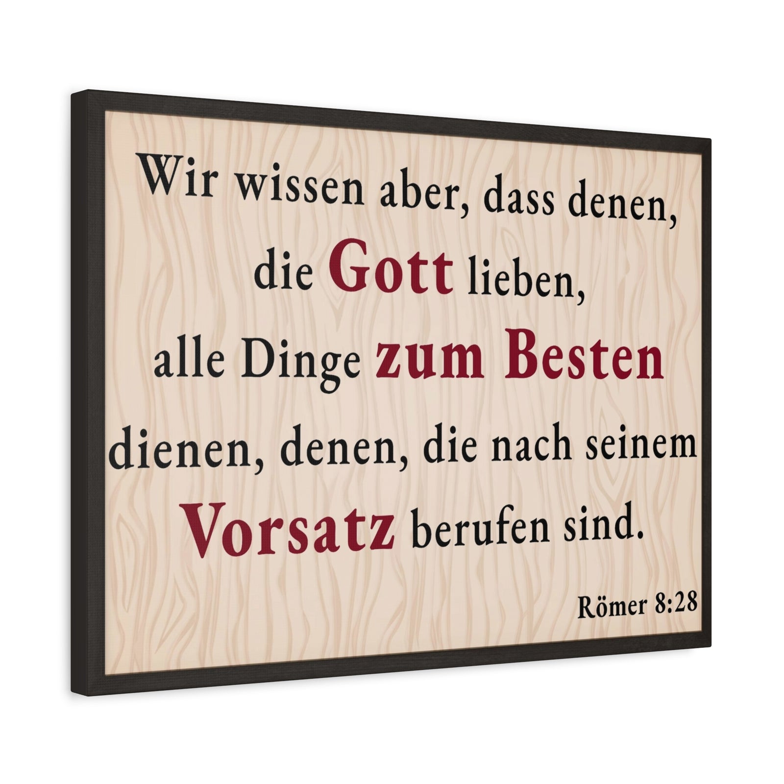 Scripture Walls Römer 8:28 Romans 8:28 German Bible Verse Canvas Christian Wall Art Ready to Hang Unframed-Express Your Love Gifts