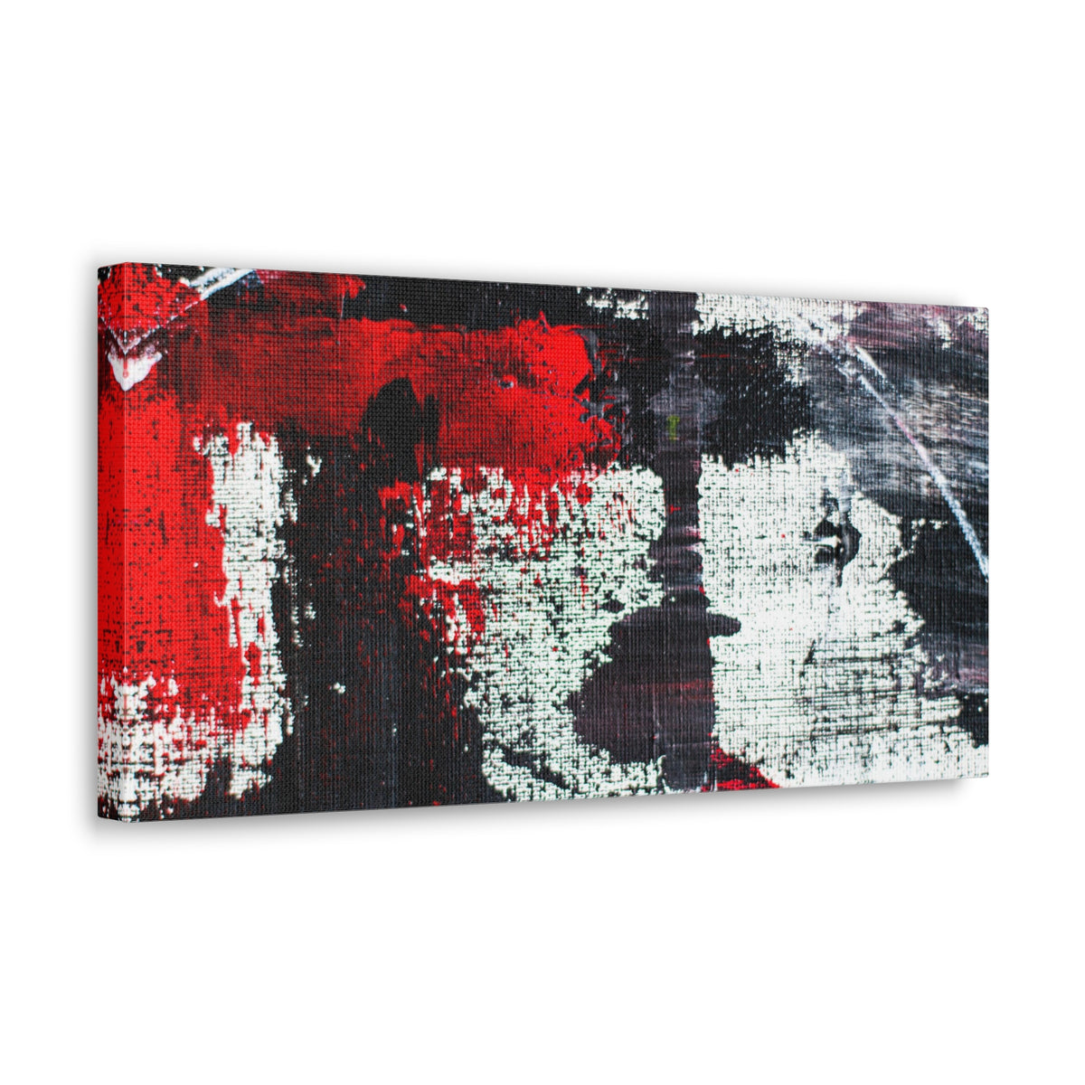 Abstract Rough Canvas Paint Strokes Red White Black Painting Canvas Wall Art for Home Decor Ready-to-Hang-Express Your Love Gifts