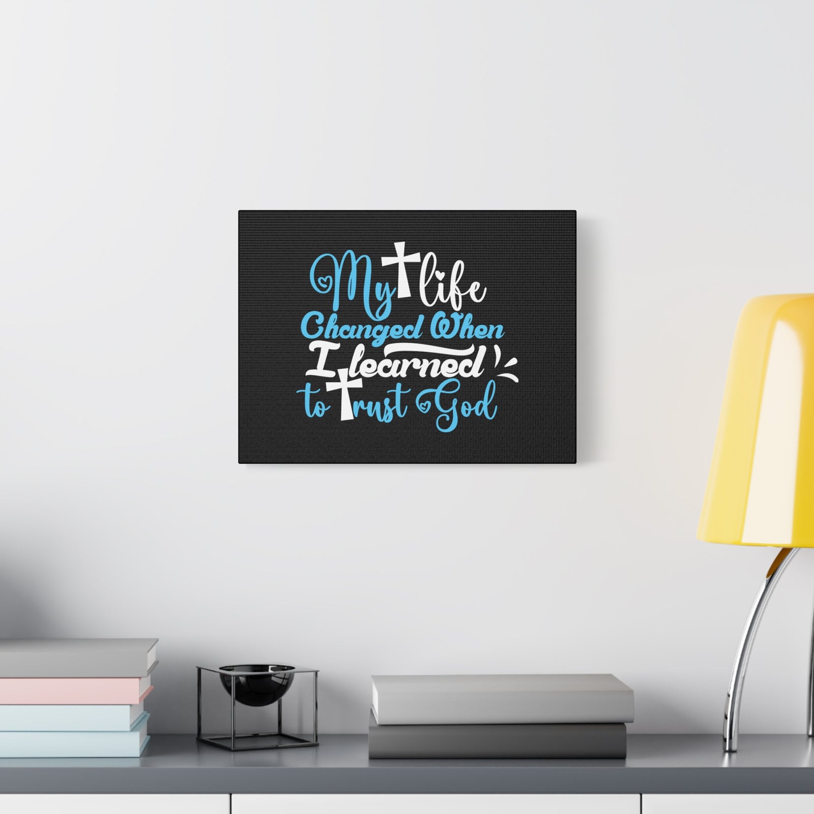 Scripture Canvas I Learned To Trust God Psalm 28:7 Christian Wall Art Bible Verse Print Ready to Hang-Express Your Love Gifts