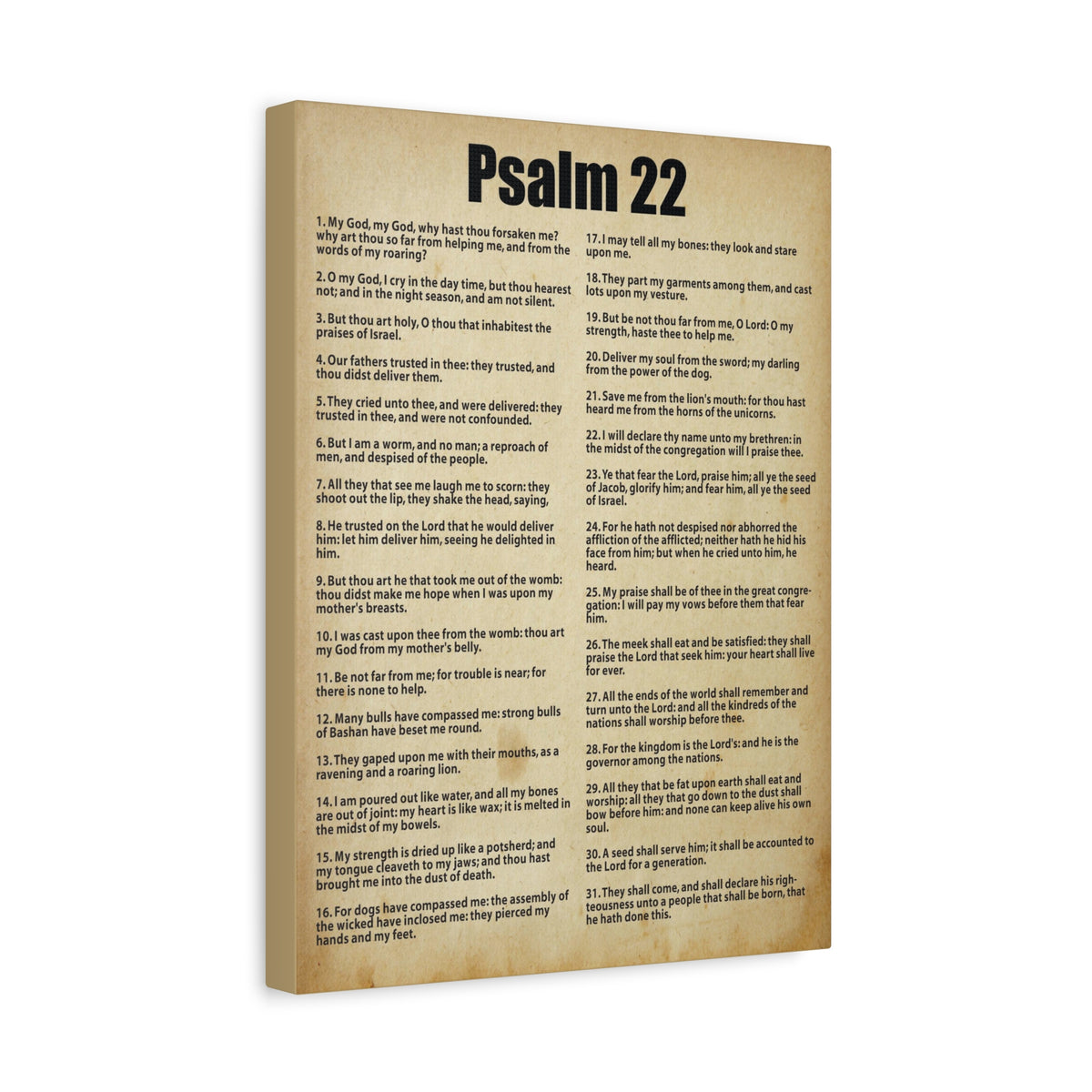 Scripture Canvas Desperate For God's Help Psalm 22 Christian Wall Art Bible Verse Print Ready to Hang-Express Your Love Gifts