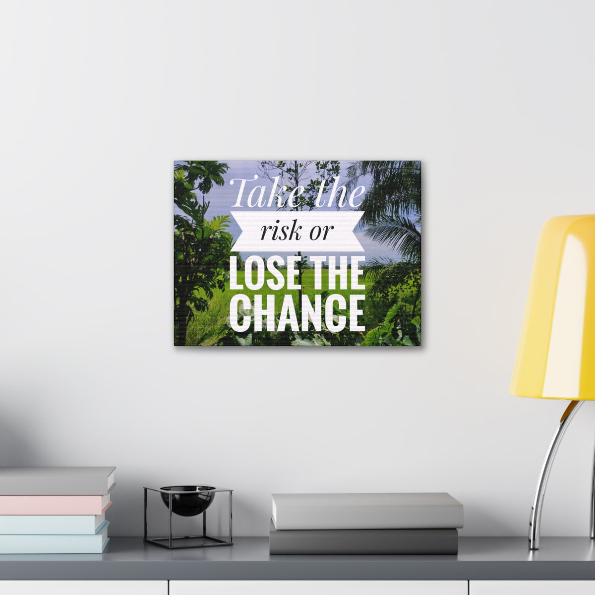 Inspirational Quote Canvas Take The Risk Or Lose The Change Wall Art Motivational Motto Inspiring Prints Artwork Decor Ready to Hang-Express Your Love Gifts