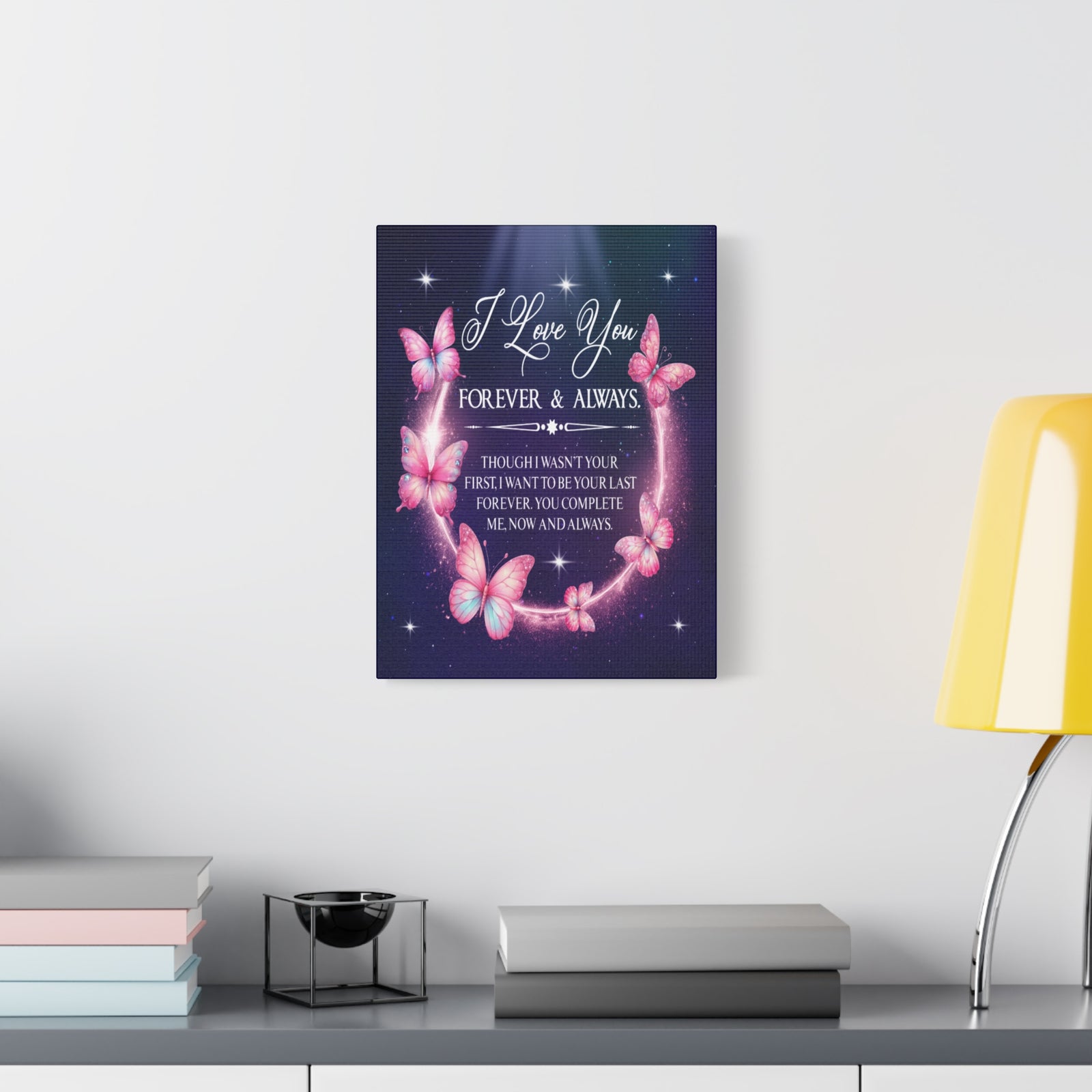 To My Wife Forever & Always Butterfly Canvas Wall Art – Romantic Gift for Eternal Love-Express Your Love Gifts
