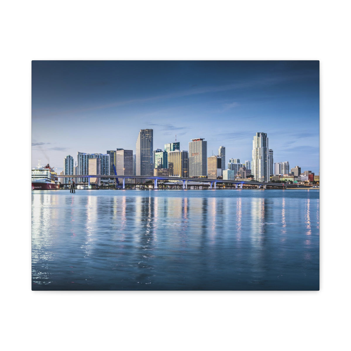 Miami Daytime Skyline Canvas Artwork High-Quality Breathtaking Stunning Cityscape for Home Decor Ready to Hang-Express Your Love Gifts