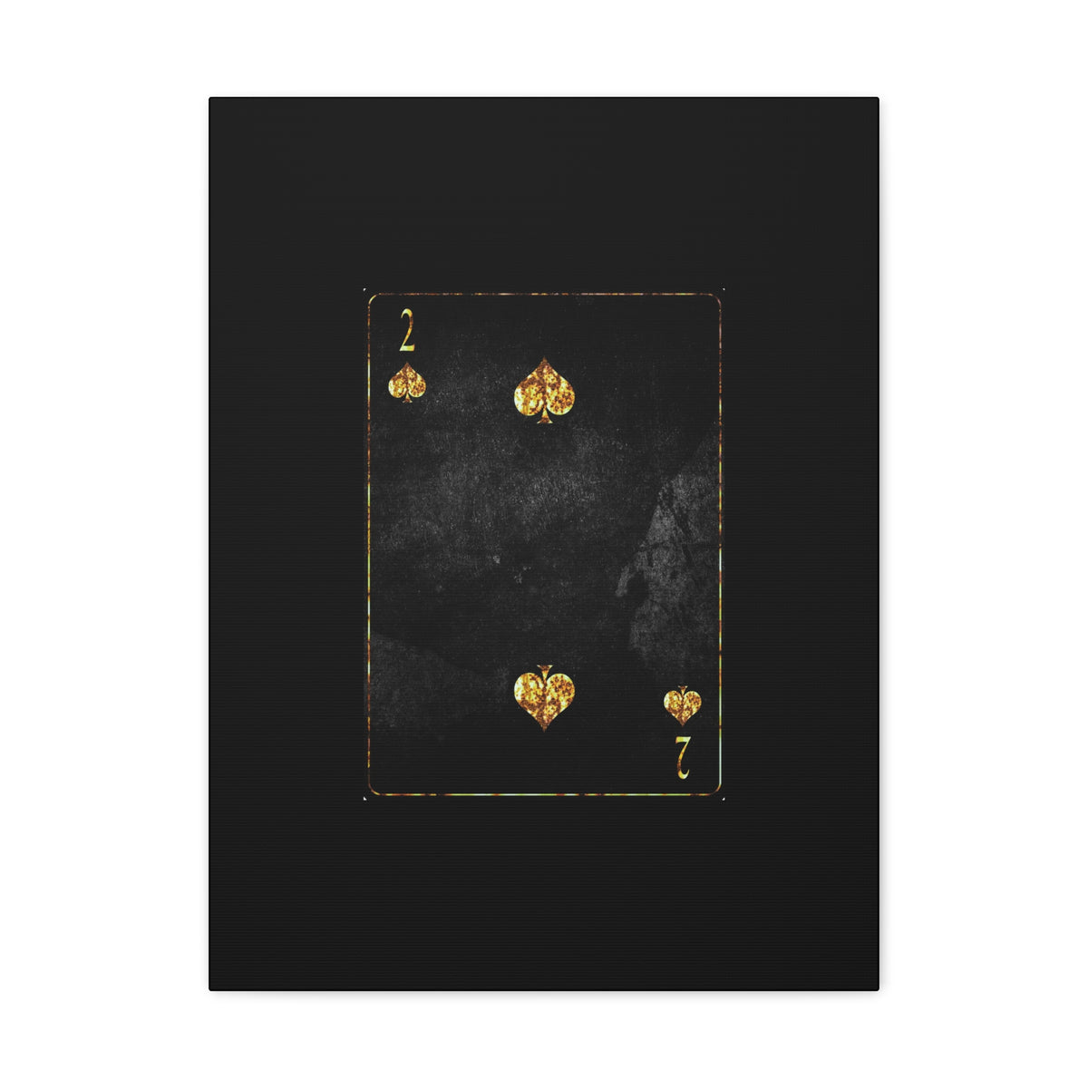 Two Of Spades Grunge Card Playing Card Canvas Wall Art for Home Decor Ready-to-Hang-Express Your Love Gifts