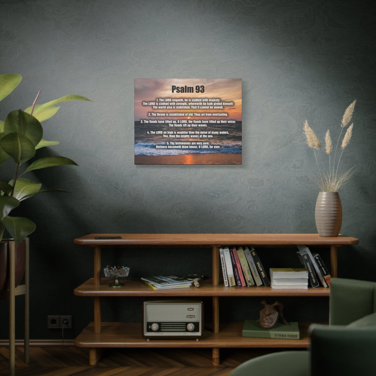 Scripture Canvas The Lord Reigneth Psalm 93 Christian Wall Art Bible Verse Print Ready to Hang-Express Your Love Gifts