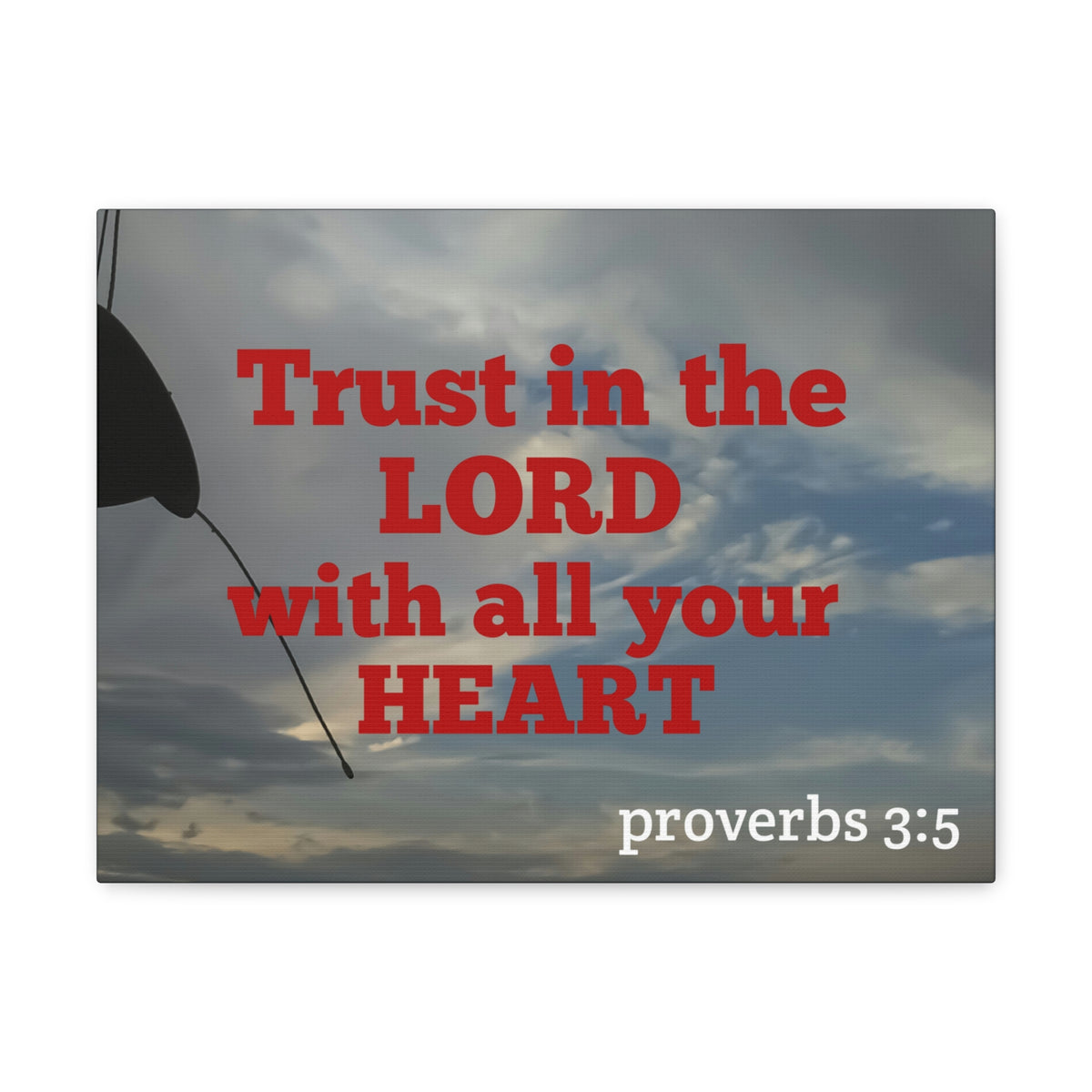 Scripture Walls With All Your Heart Proverbs 3:5 Bible Verse Canvas Christian Wall Art Ready to Hang-Express Your Love Gifts