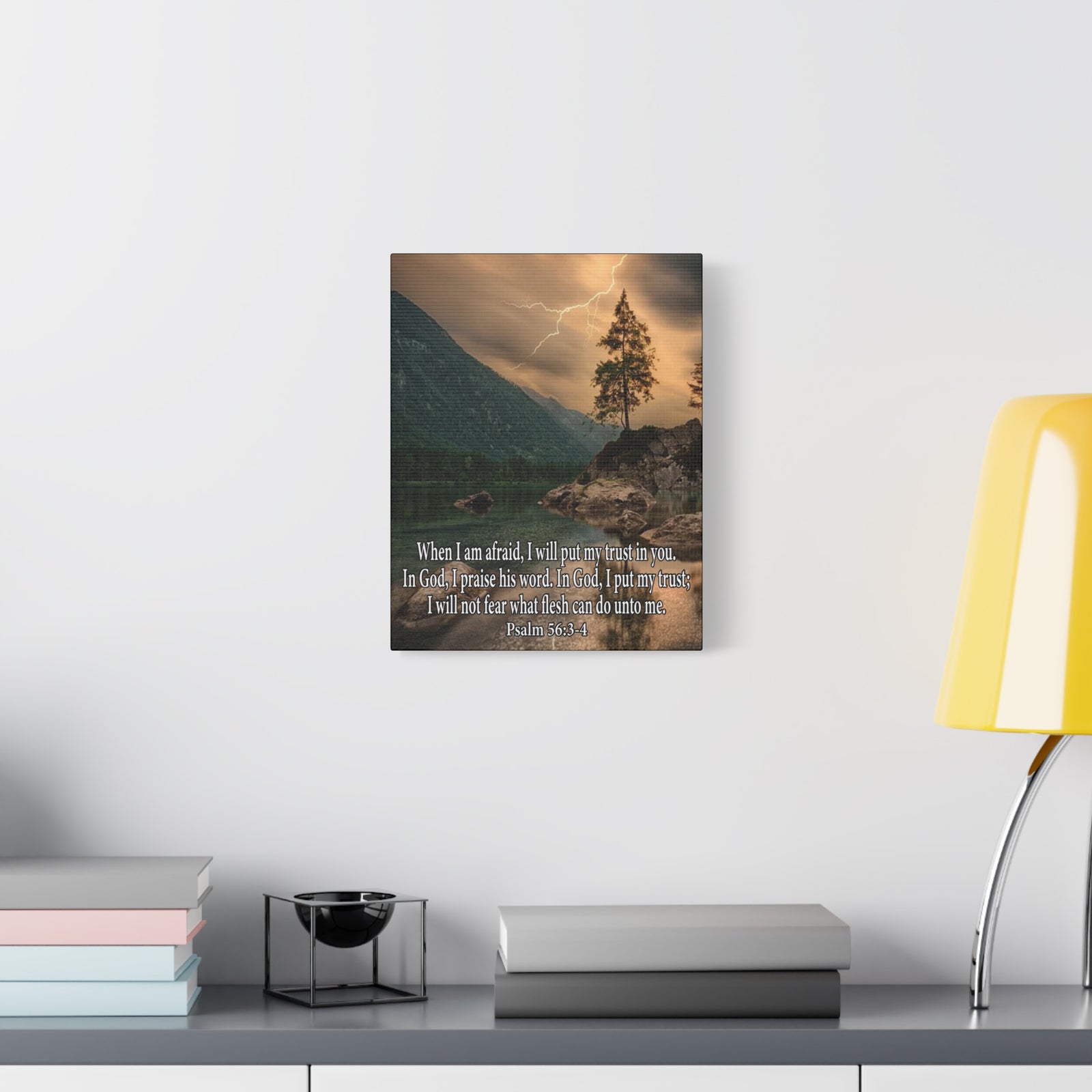 Scripture Canvas I Put My Trust in You Psalm 56:3-4 Christian Wall Art Bible Verse Print Ready to Hang-Express Your Love Gifts