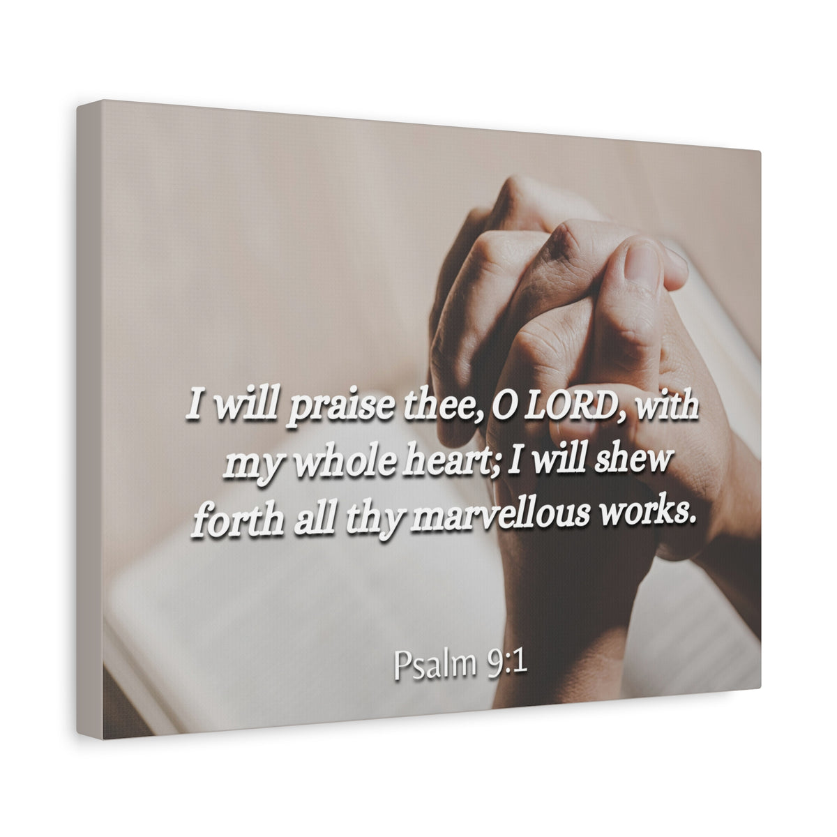 Scripture Canvas Marvelous Works Psalms 9:1 Christian Wall Art Bible Verse Print Ready to Hang-Express Your Love Gifts