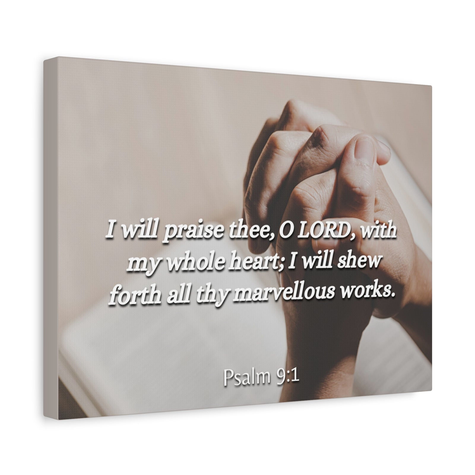 Scripture Canvas Marvelous Works Psalms 9:1 Christian Wall Art Bible Verse Print Ready to Hang-Express Your Love Gifts