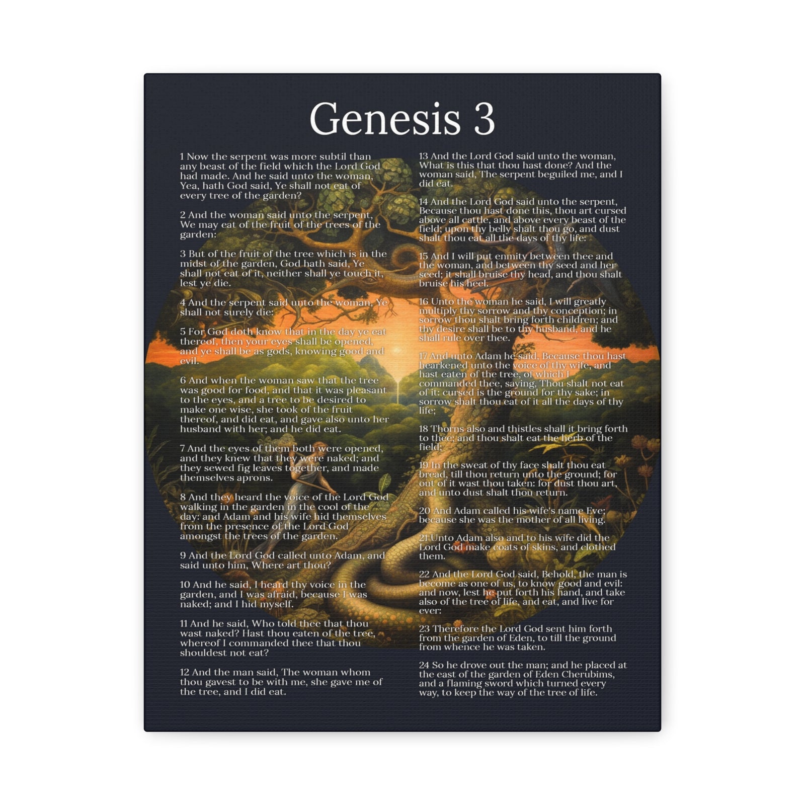 Scripture Walls Fall of Man Genesis 3 Chapter Christian Wall Art Print Ready to Hang Unframed-Express Your Love Gifts