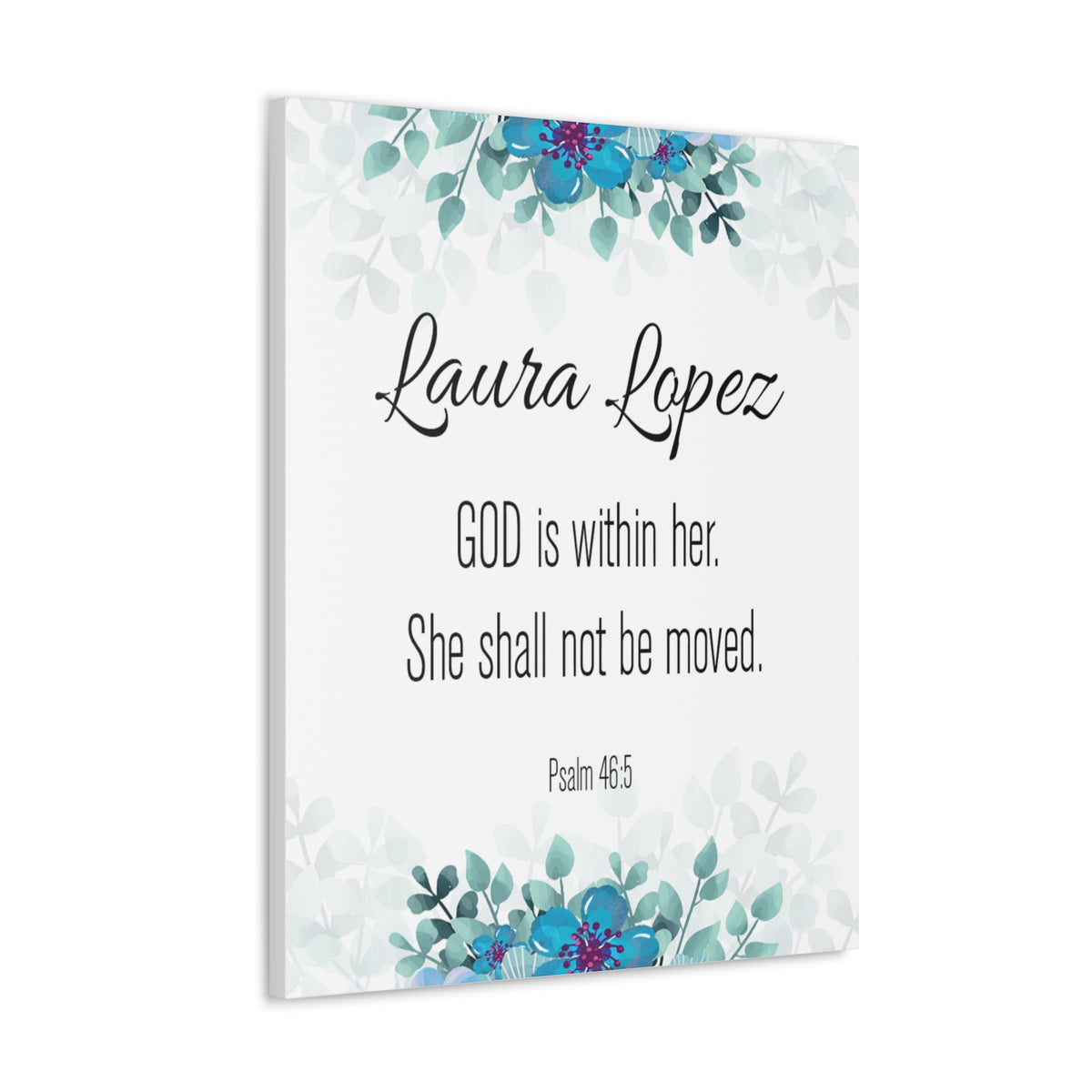 Personalized Scripture Walls God Is Within Her Psalm 46:5 Bible Chapter Canvas Christian Wall Art Ready to Hang-Express Your Love Gifts