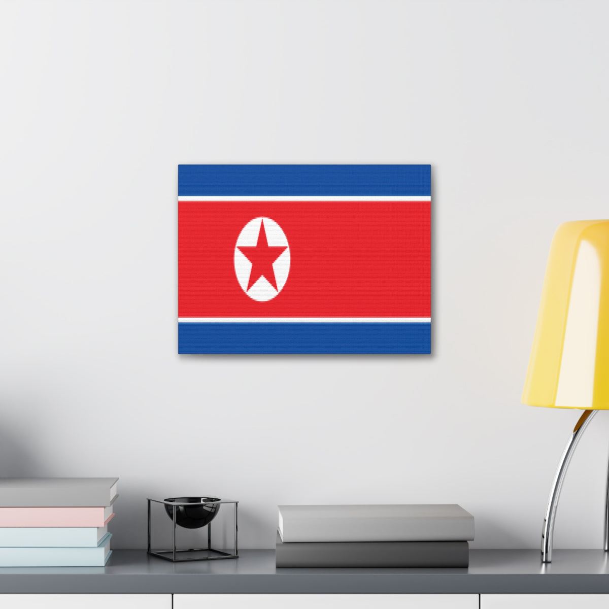 North Korea Country Flag Canvas Vibrant Wall Art Unframed Home Decor-Express Your Love Gifts