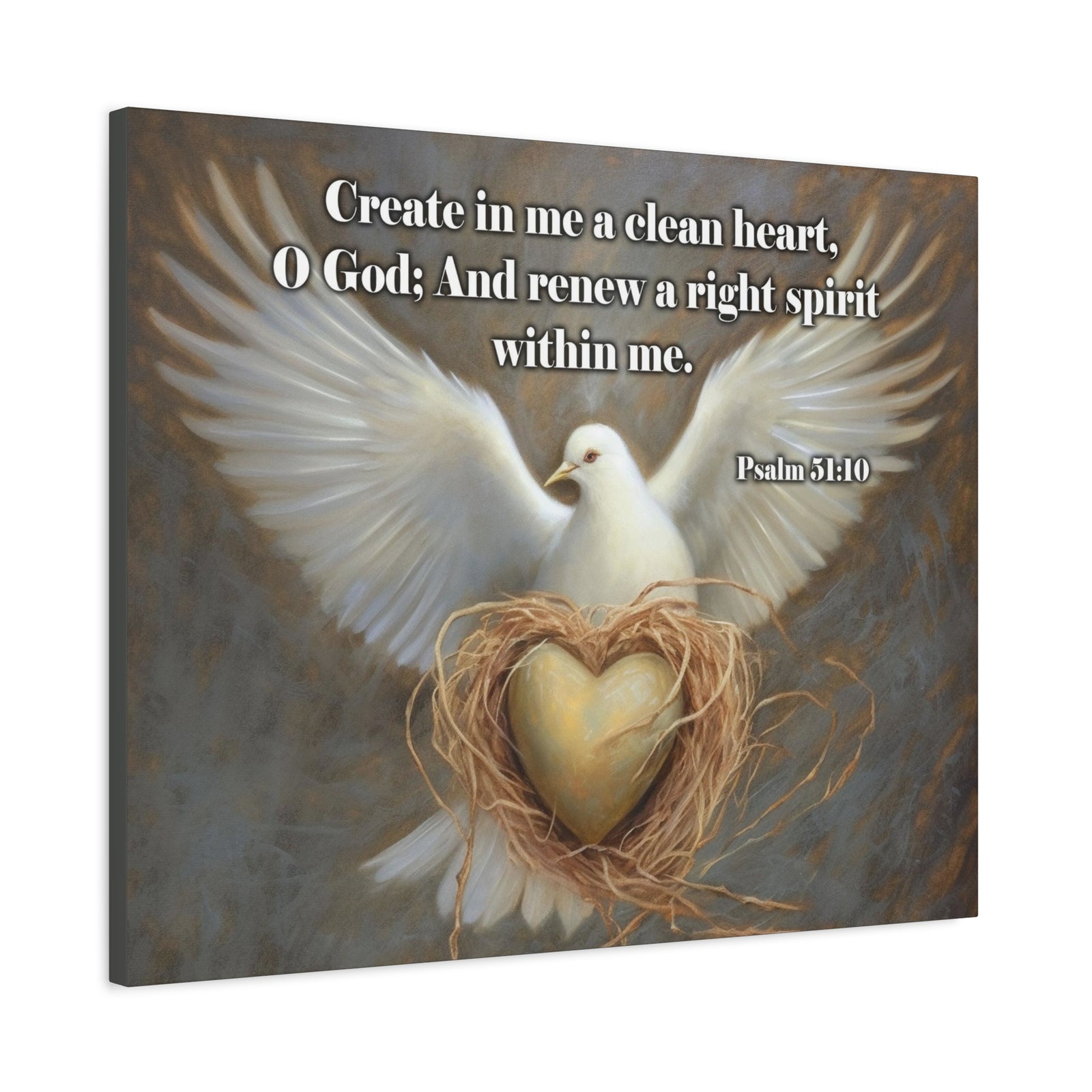 Scripture Walls Clean Heart Psalm 51:10 Christian Wall Art Print Ready to Hang Unframed-Express Your Love Gifts