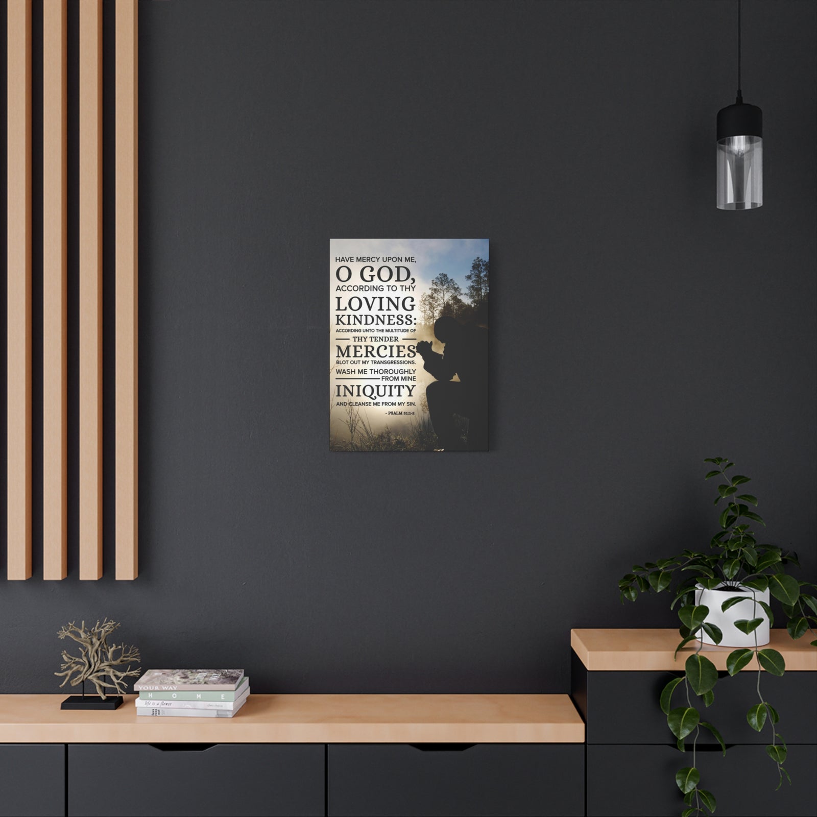Scripture Canvas Have Mercy Upon Me Psalm 51:12 Christian Wall Art Bible Verse Print Ready to Hang-Express Your Love Gifts