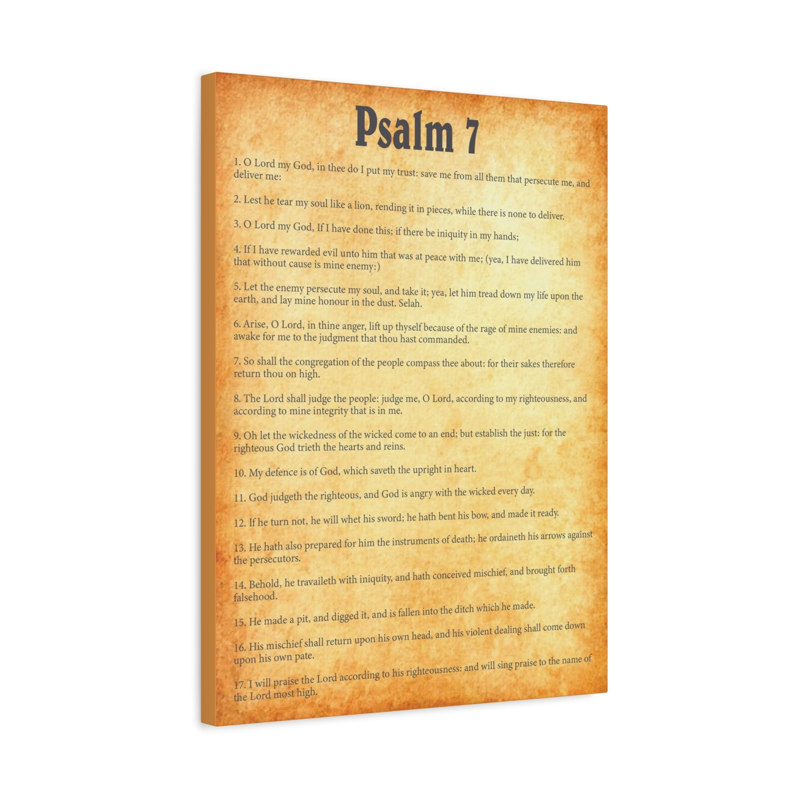 Scripture Walls Psalm 7 Gold Bible Chapter Canvas Christian Wall Art Ready to Hang-Express Your Love Gifts