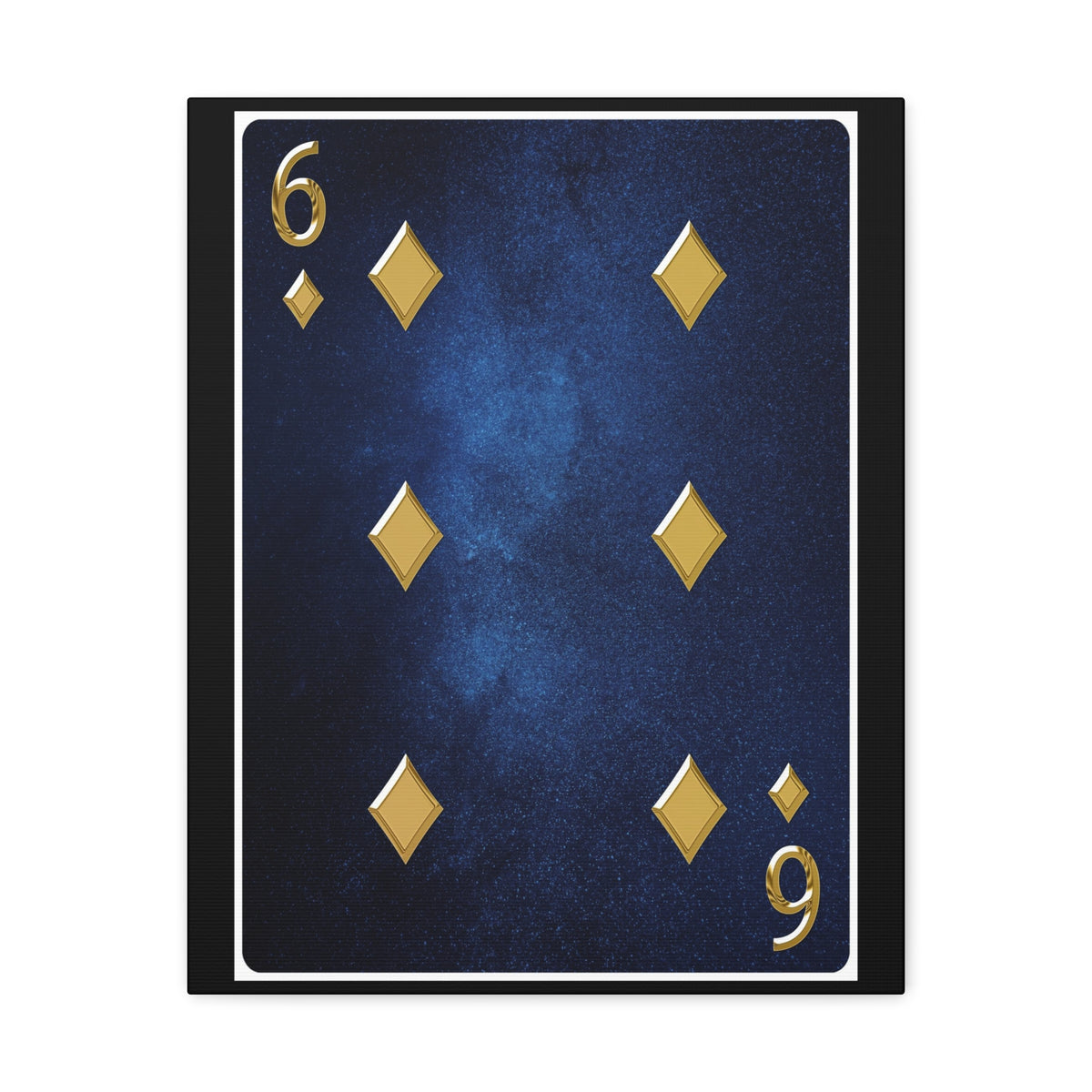 Six Of Diamonds Space Background Playing Card Canvas Wall Art for Home Decor Ready-to-Hang-Express Your Love Gifts