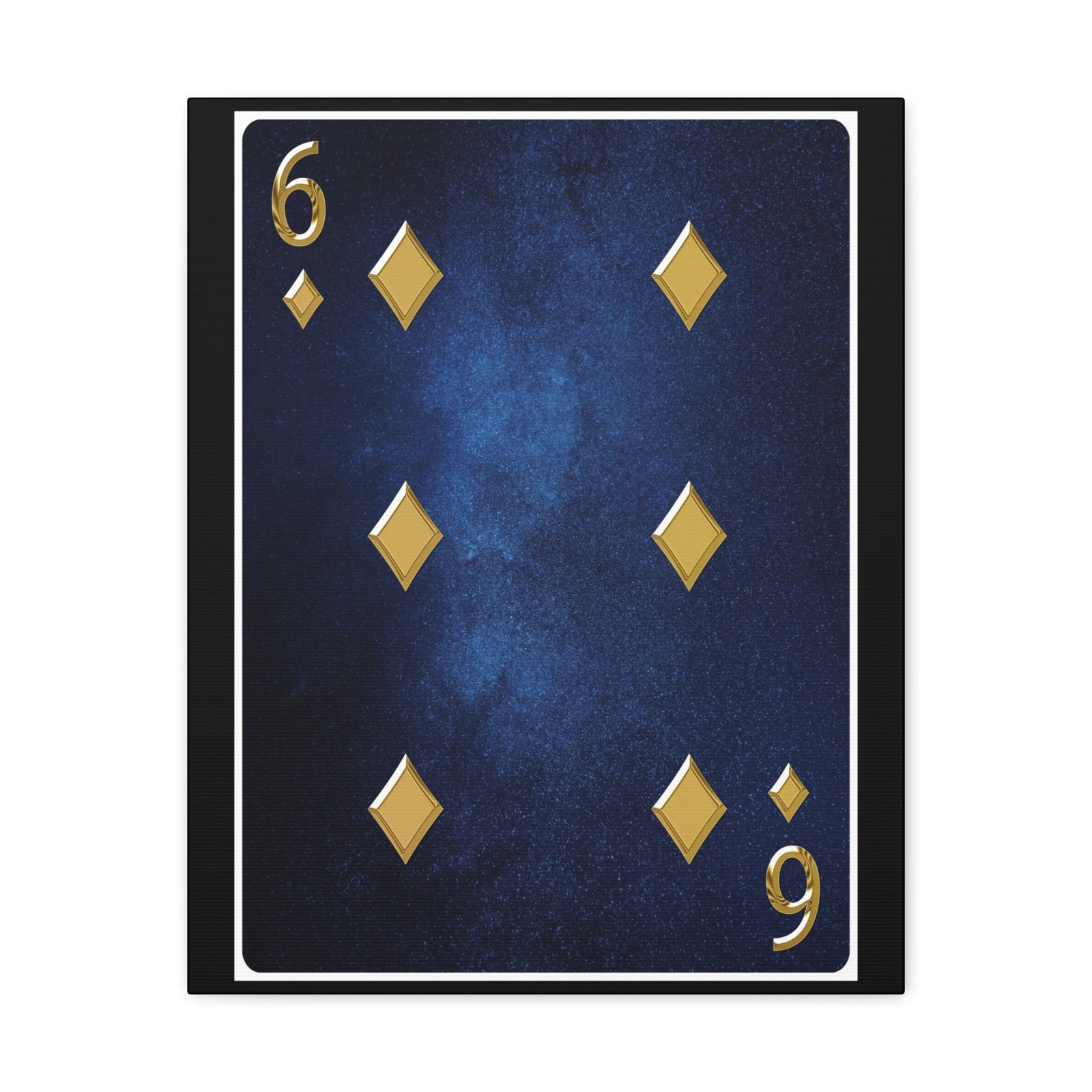 Six Of Diamonds Space Background Playing Card Canvas Wall Art for Home Decor Ready-to-Hang-Express Your Love Gifts