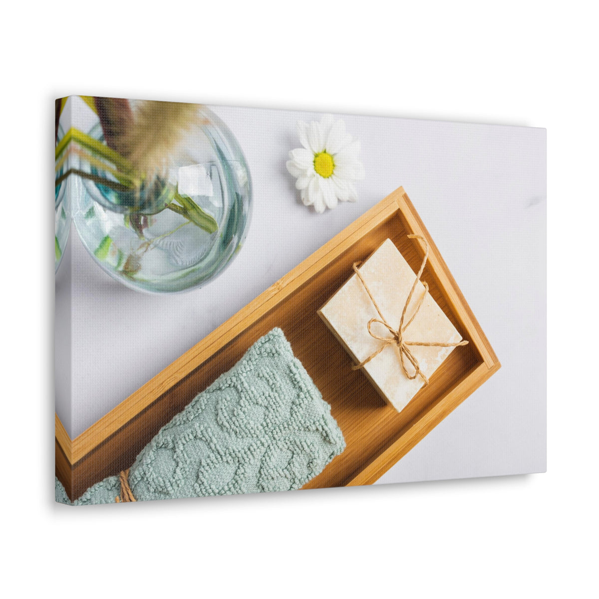 Top View Bath Forest Floral Nature Photography Canvas Wall Art for Home Decor Ready-to-Hang-Express Your Love Gifts