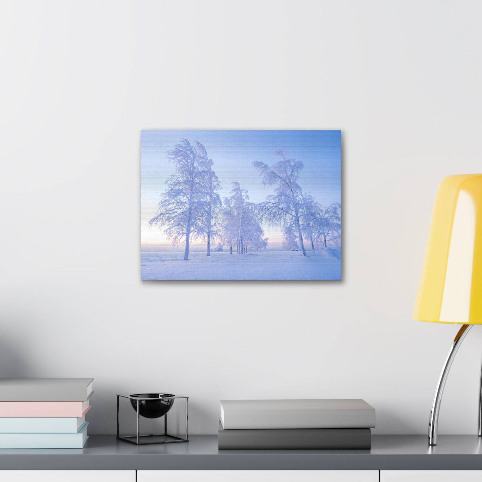 Frosty Trees At Dawn Beautiful Winter Canvas Wall Art for Home Decor Ready-to-Hang-Express Your Love Gifts