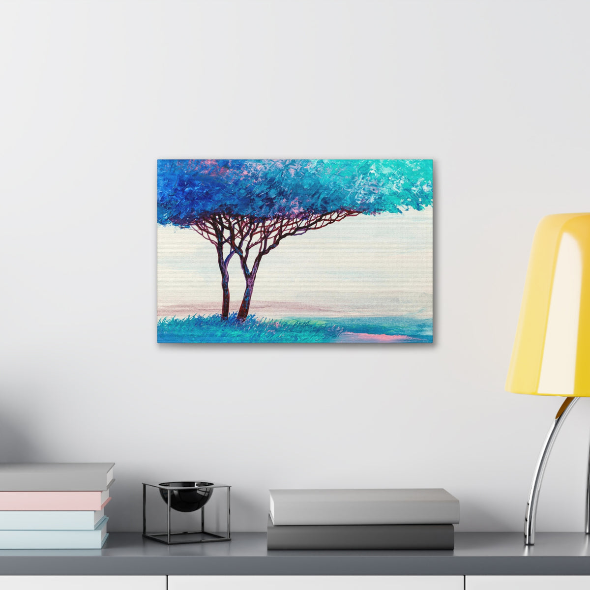 Oil Painting Landscape Abstract Tree Hand Painted Contemporary Art Canvas Wall Art for Home Decor Ready-to-Hang-Express Your Love Gifts