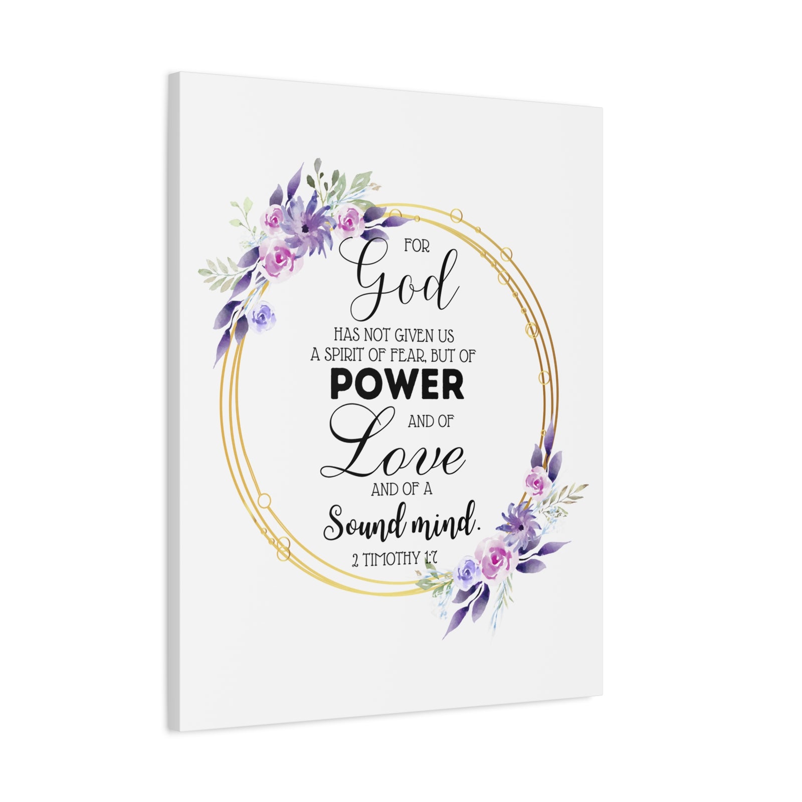 Scripture Walls 2 Timothy 1:7 Power Bible Verse Canvas Christian Wall Art Ready to Hang Unframed-Express Your Love Gifts