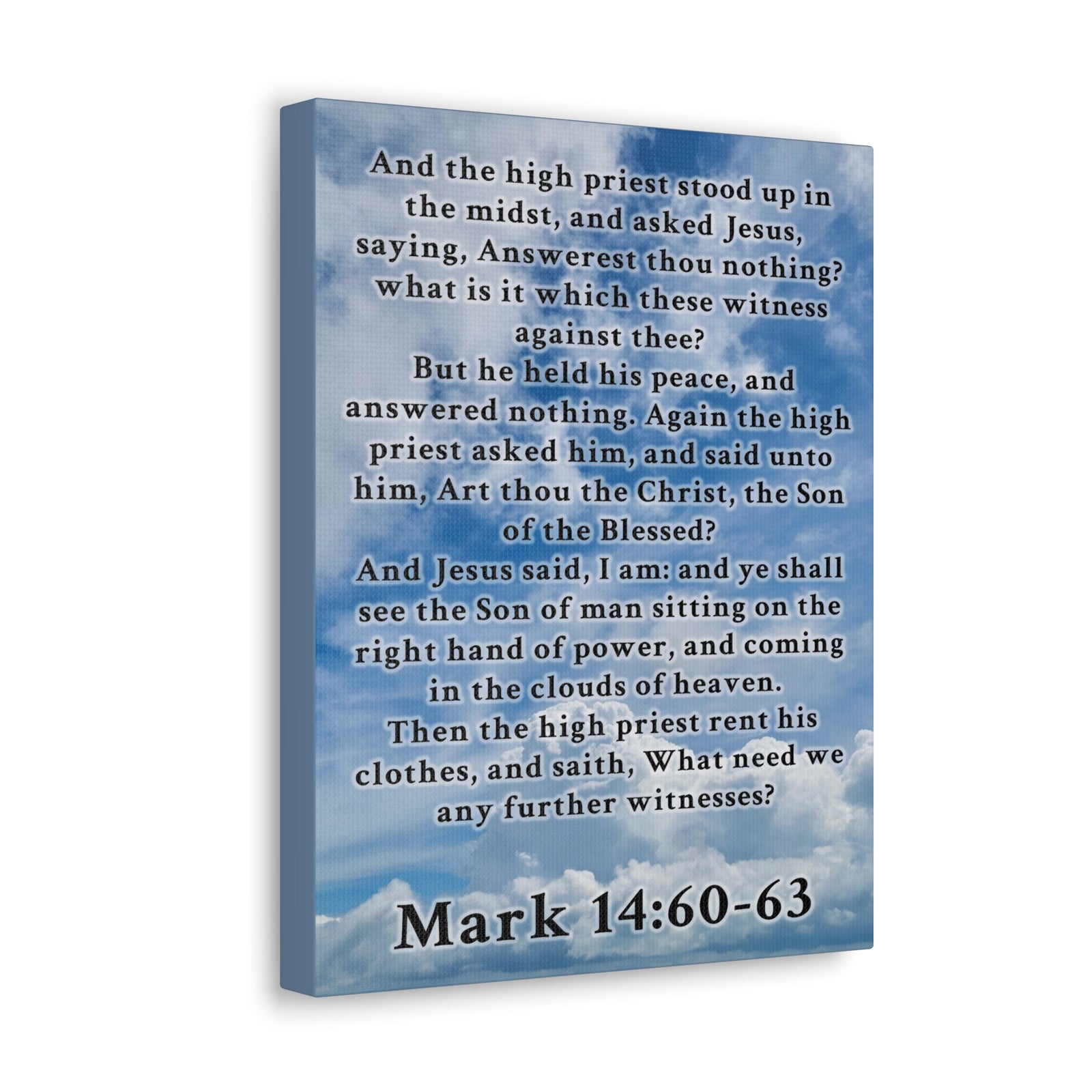 Scripture Walls Mark 14:60-63 KJV Bible Verse Canvas Christian Wall Art Ready to Hang Unframed-Express Your Love Gifts