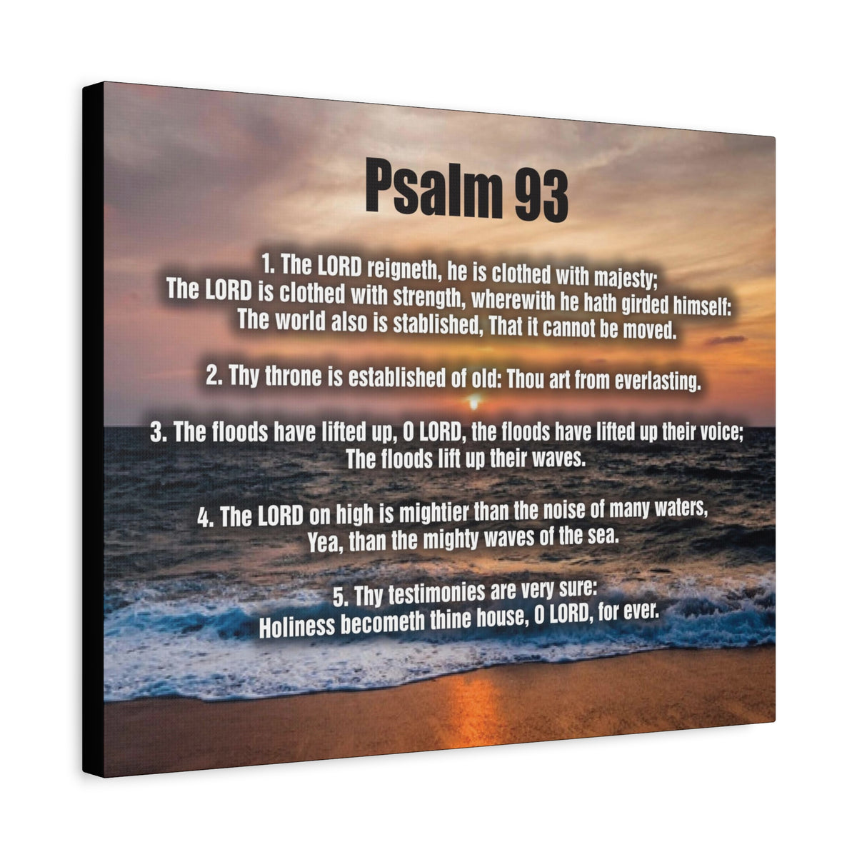 Scripture Canvas The Lord Reigneth Psalm 93 Christian Wall Art Bible Verse Print Ready to Hang-Express Your Love Gifts