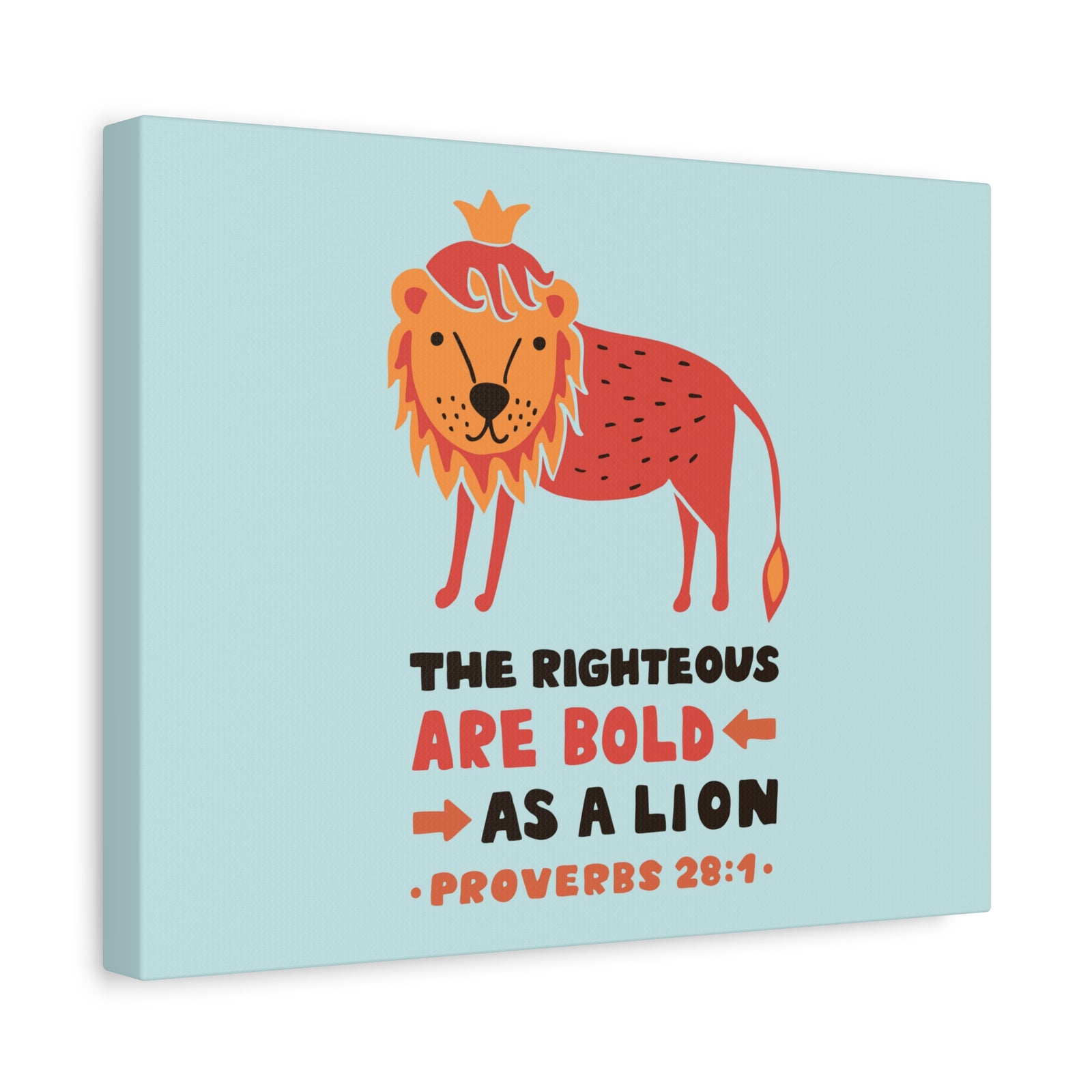 Scripture Canvas The Righteous Are Bold Proverbs 28:1 Christian Wall Art Bible Verse Print Ready To Hang-Express Your Love Gifts