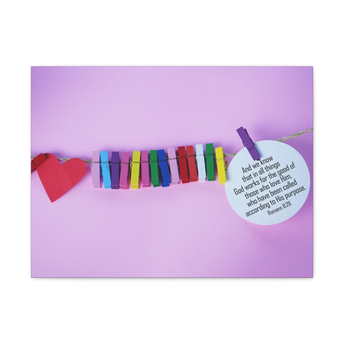 Scripture Walls His Purpose Romans 8:28 Bible Verse Canvas Christian Wall Art Ready to Hang-Express Your Love Gifts