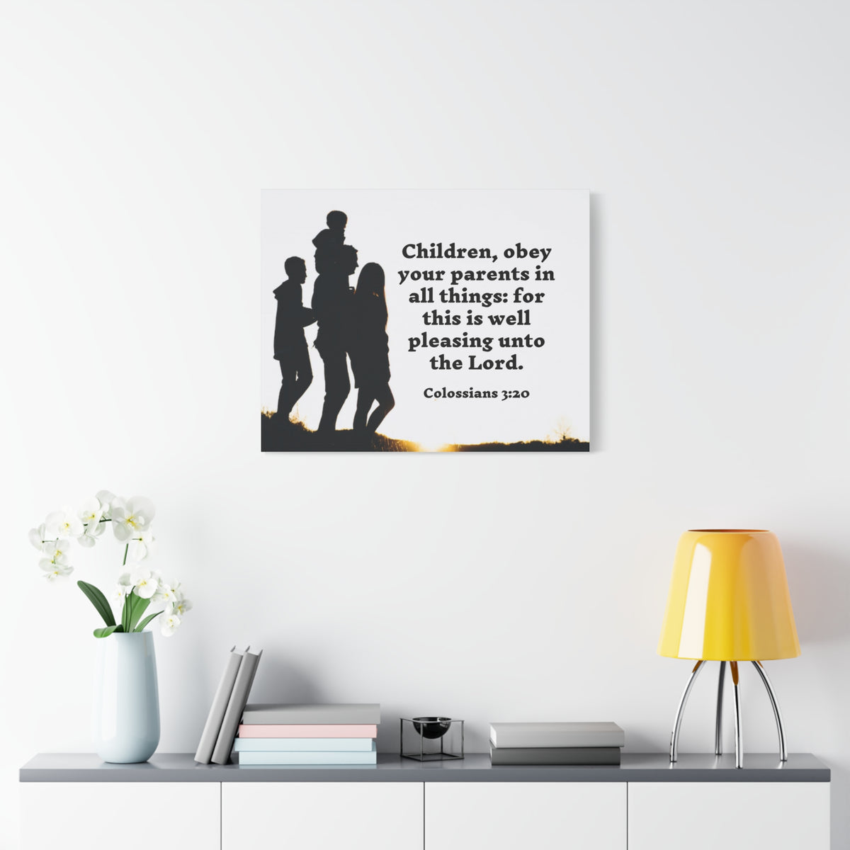 Scripture Walls Obey Your Parents Colossians 3:20 Bible Verse Canvas Christian Wall Art Ready to Hang-Express Your Love Gifts