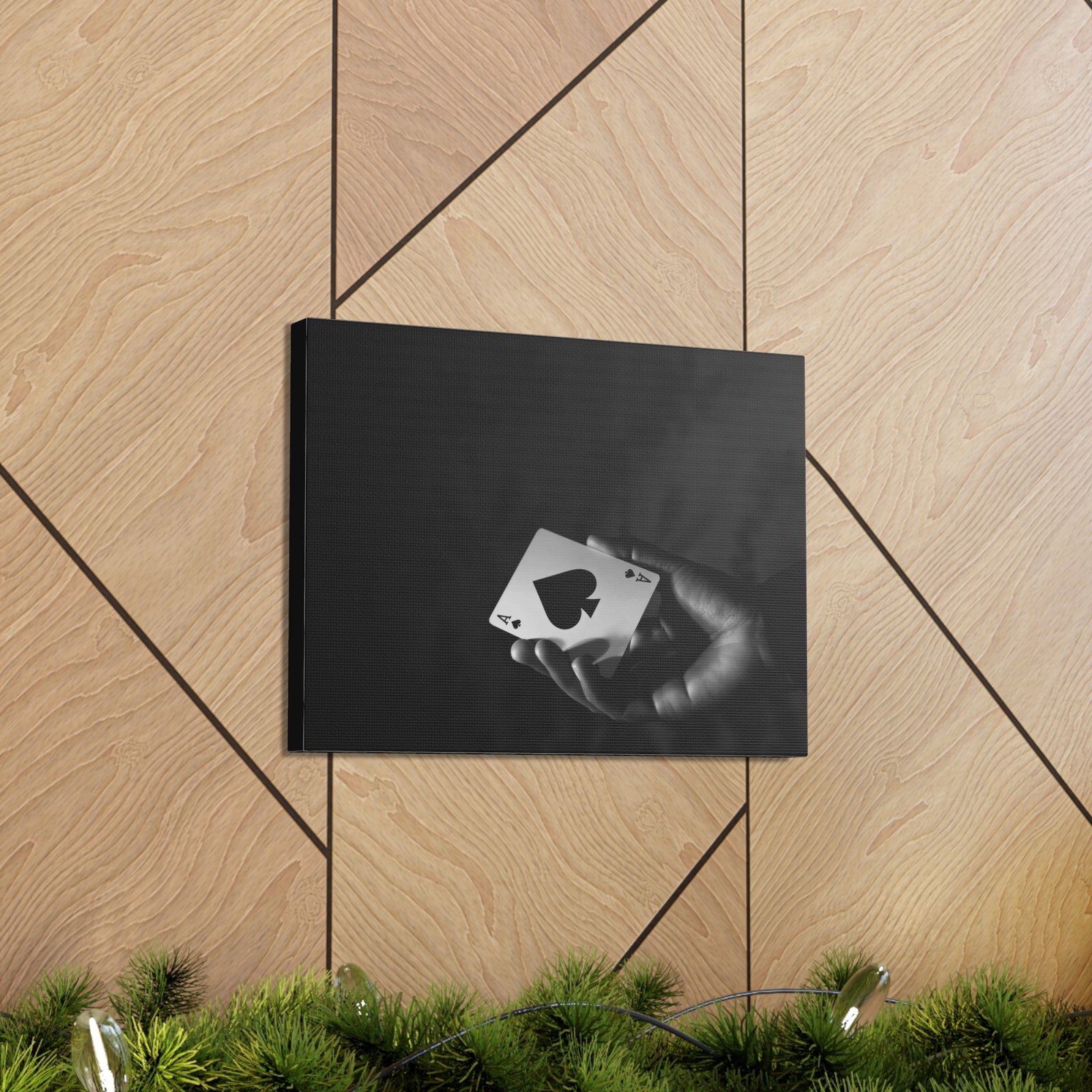 Ace of Spades In Hand Playing Card Canvas Wall Art for Home Decor Ready-to-Hang-Express Your Love Gifts