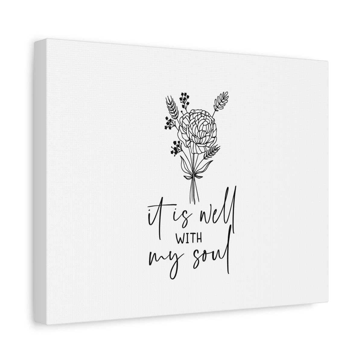 Scripture Canvas It Is Well With My Soul Psalm 42:7 Flower Christian Wall Art Bible Verse Print Ready to Hang-Express Your Love Gifts