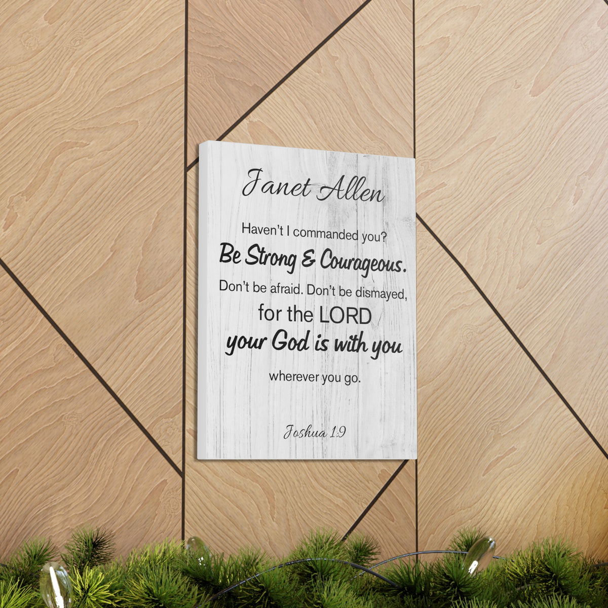 Scripture Walls Personalized Joshua 1:9 Bible Chapter Canvas Christian Wall Art Ready to Hang-Express Your Love Gifts