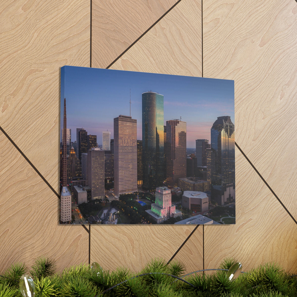 Houston Night Skyline Canvas Artwork High-Quality Breathtaking Stunning Cityscape for Home Decor Ready to Hang-Express Your Love Gifts