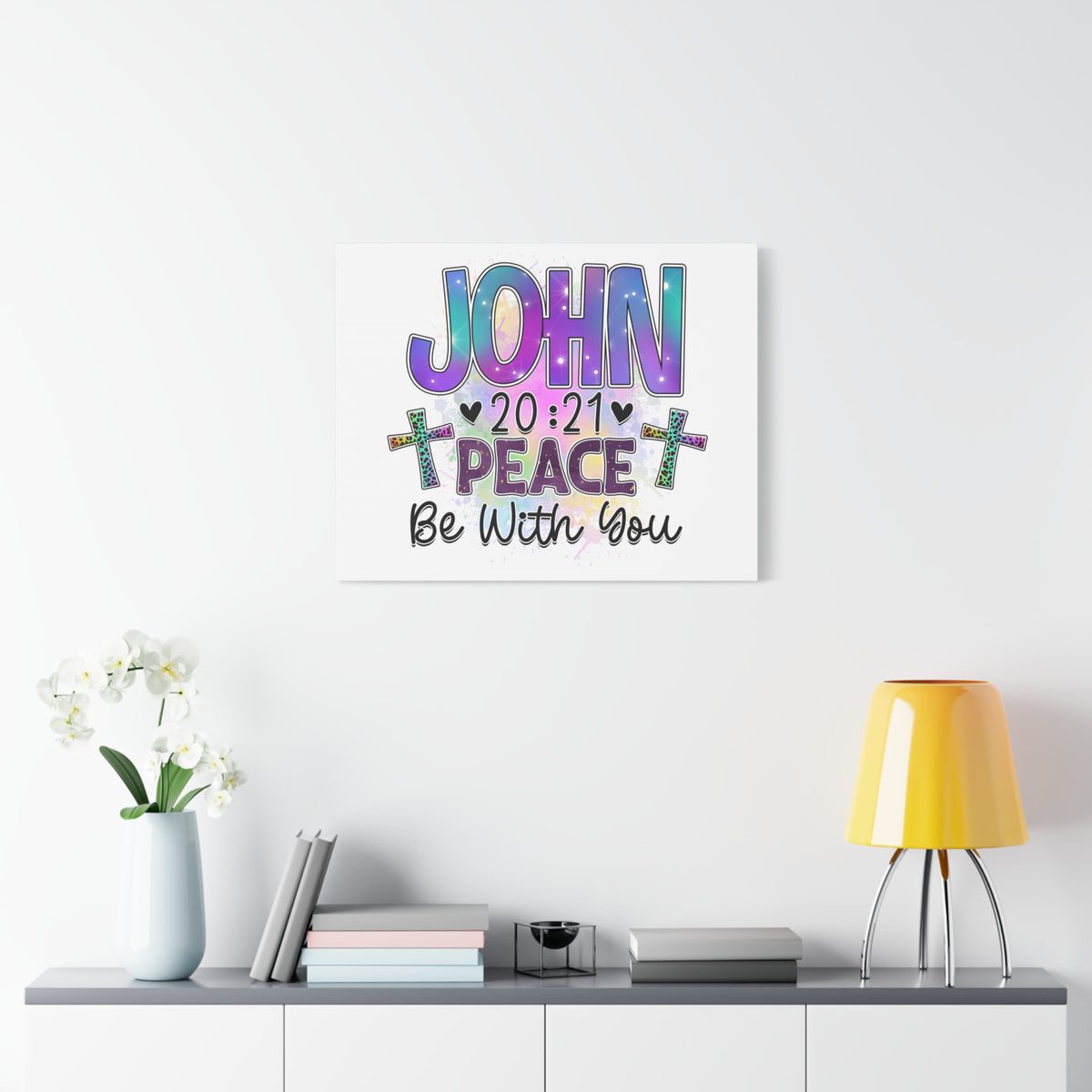 Scripture Walls John 20:21 Peace Be With You Bible Verse Canvas Christian Wall Art Ready to Hang Unframed-Express Your Love Gifts