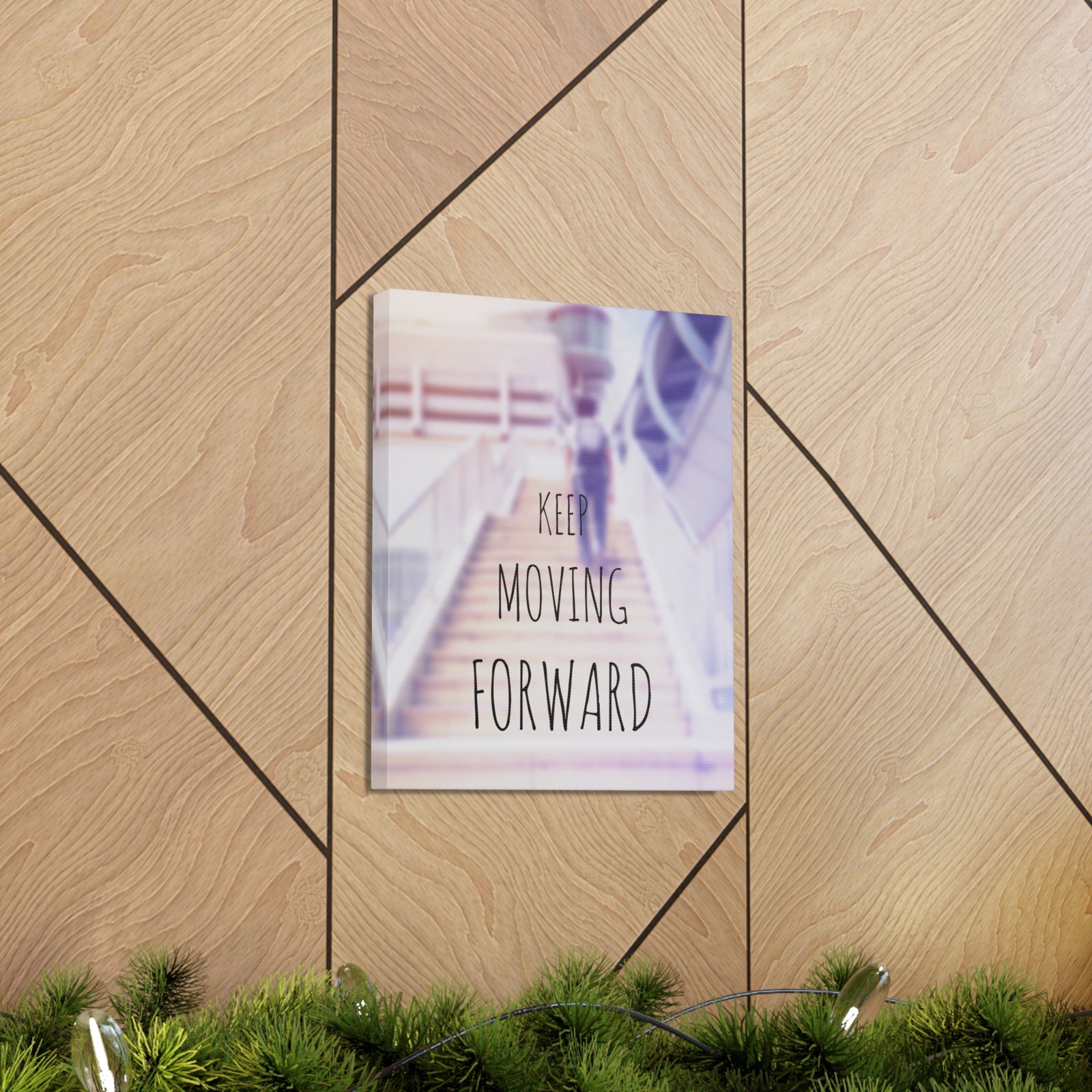 Inspirational Quote Canvas Keep Moving Forward Motivational Print Ready to Hang Artwork-Express Your Love Gifts