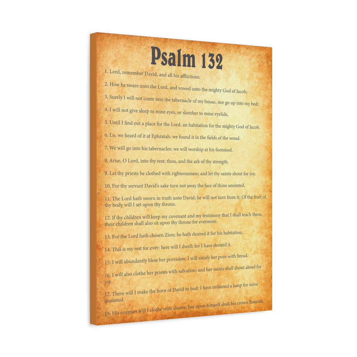 Scripture Walls Psalm 132 Gold Bible Chapter Canvas Christian Wall Art Ready to Hang-Express Your Love Gifts