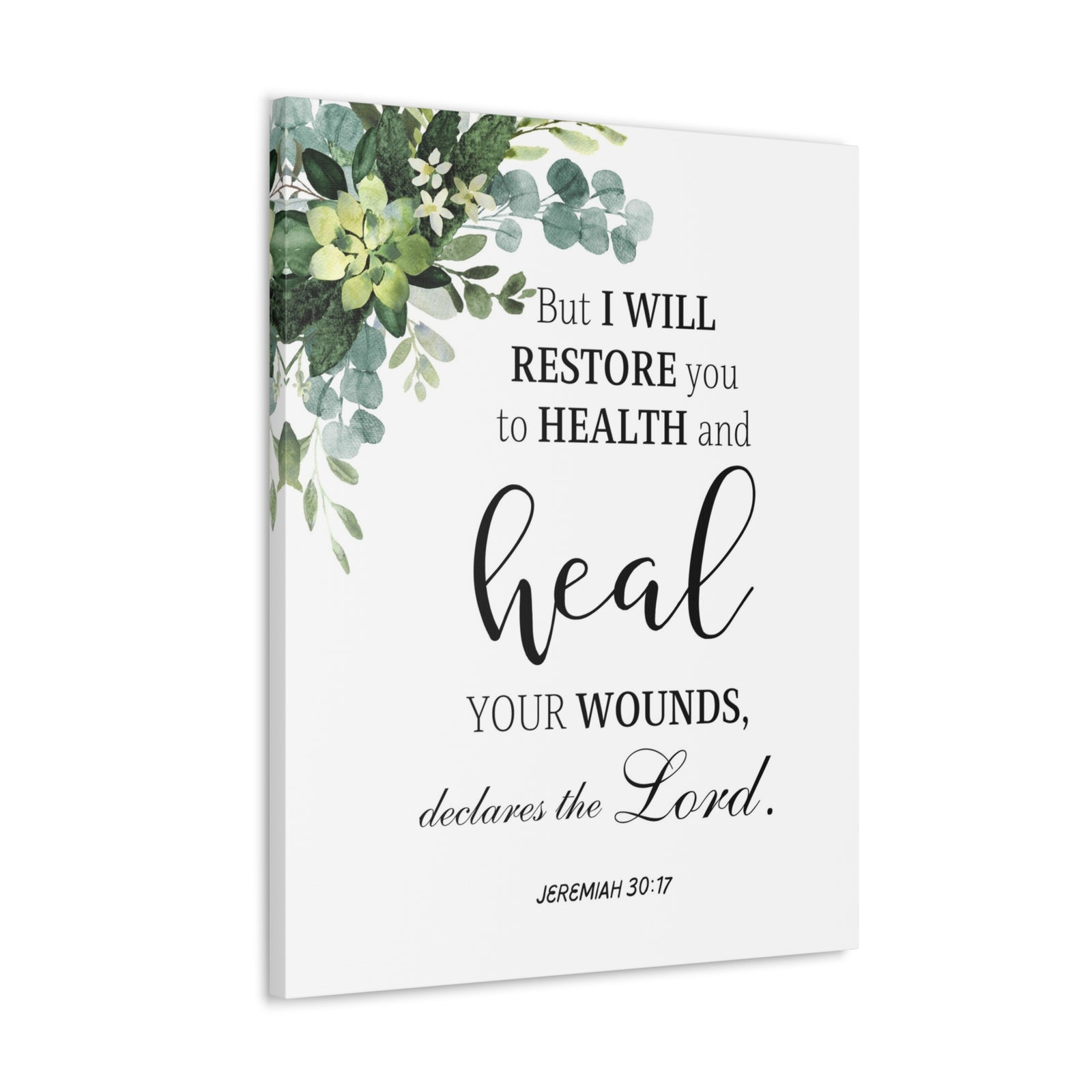 Scripture Walls Jeremiah 30:17 I Will Restore You Bible Verse Canvas Christian Wall Art Ready to Hang Unframed-Express Your Love Gifts