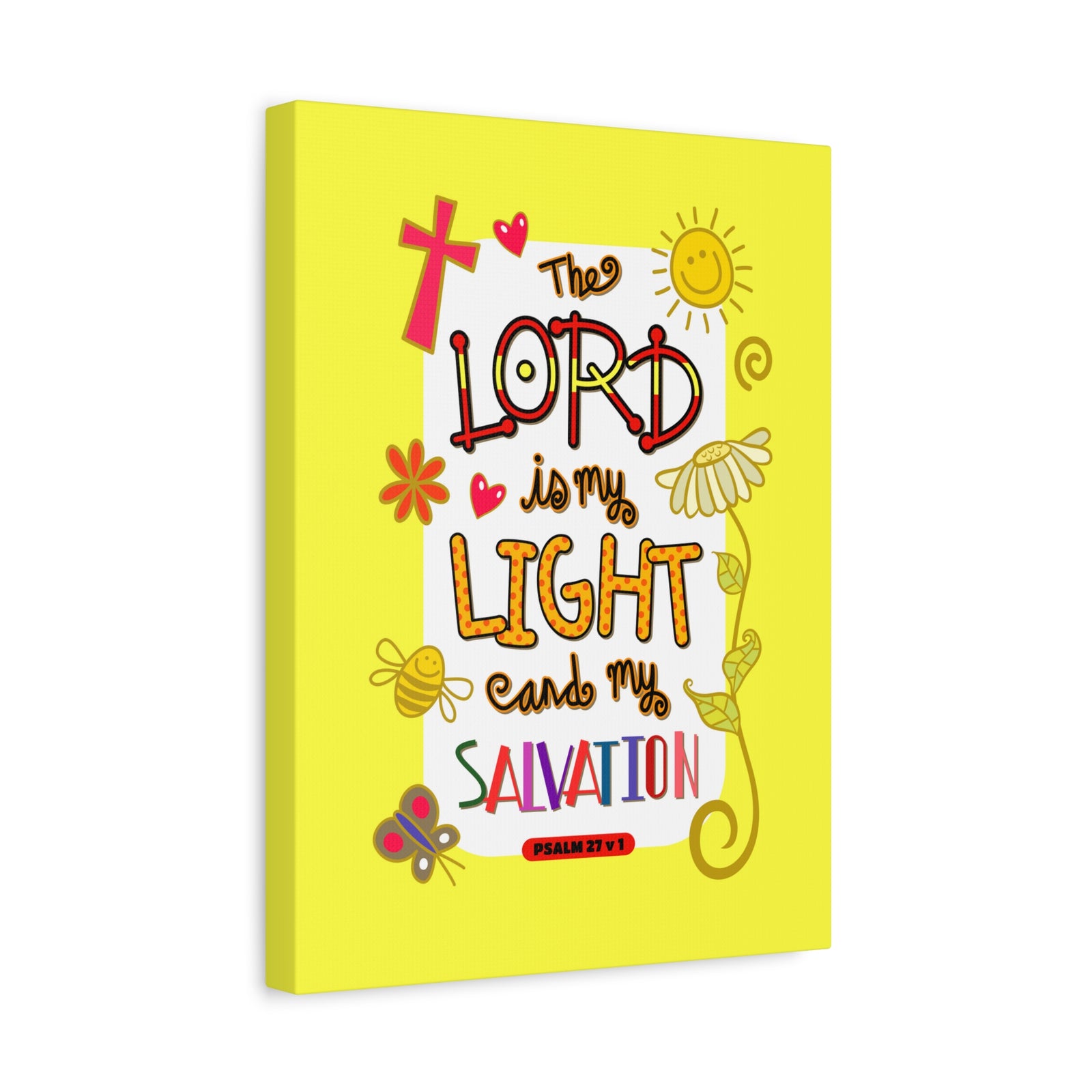 Scripture Walls Lord Is My Light Psalm 27:1 Bible Verse Canvas Christian Wall Art Ready to Hang-Express Your Love Gifts