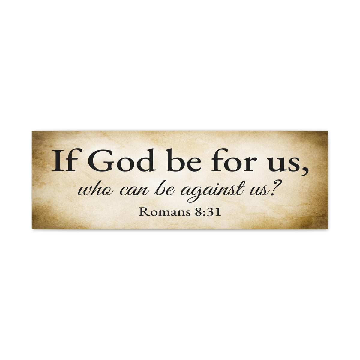 Scripture Walls Romans 8:31 Gold Bible Verse Canvas Christian Wall Art Ready to Hang Unframed-Express Your Love Gifts