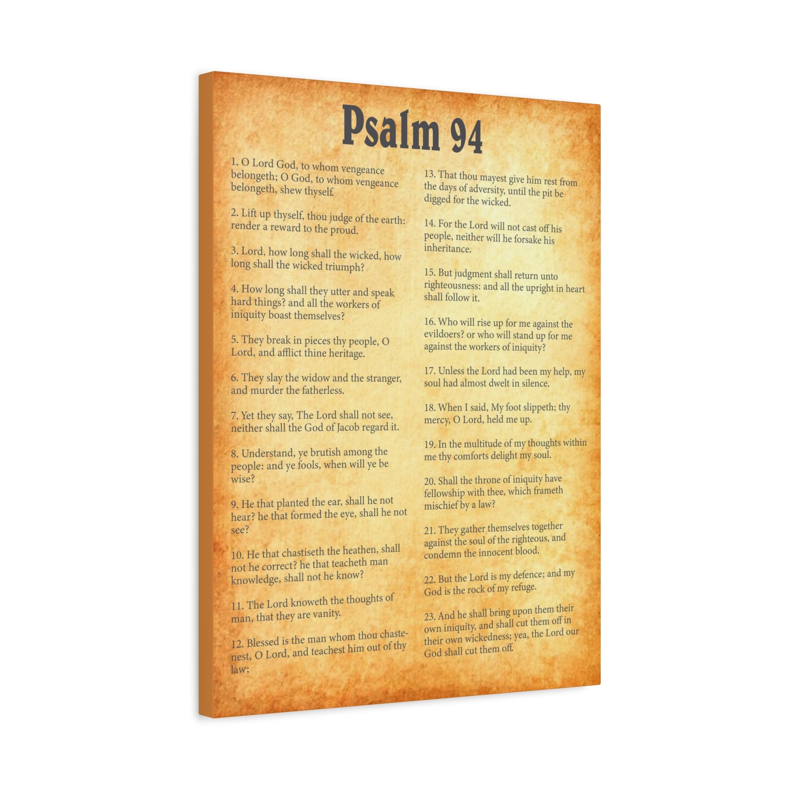 Scripture Walls Psalm 94 Gold Bible Chapter Canvas Christian Wall Art Ready to Hang-Express Your Love Gifts