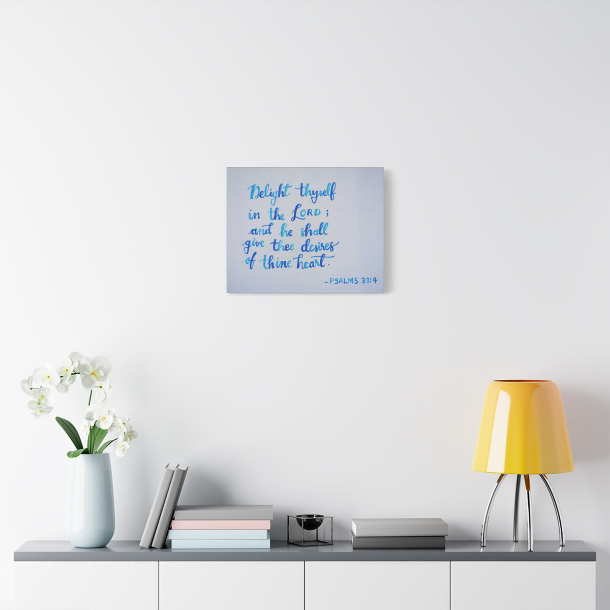 Scripture Canvas Thine Heart Psalms 37:4 Christian Wall Art Bible Verse Print Ready to Hang-Express Your Love Gifts