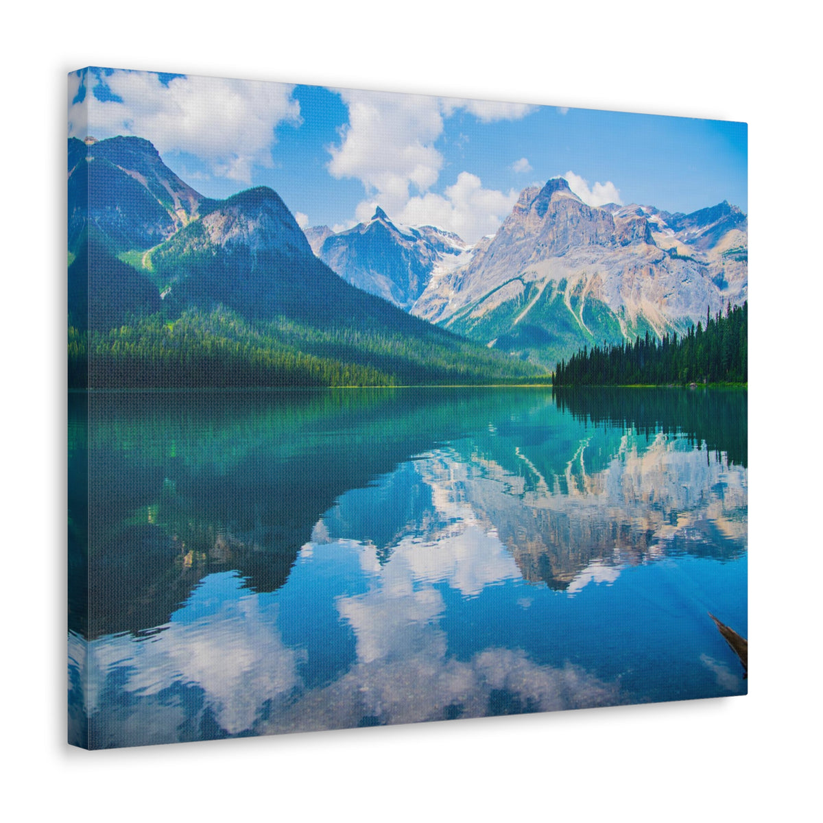 Mountain Lake Winter Nature Wilderness Photography Canvas Wall Art for Home Decor Ready-to-Hang-Express Your Love Gifts