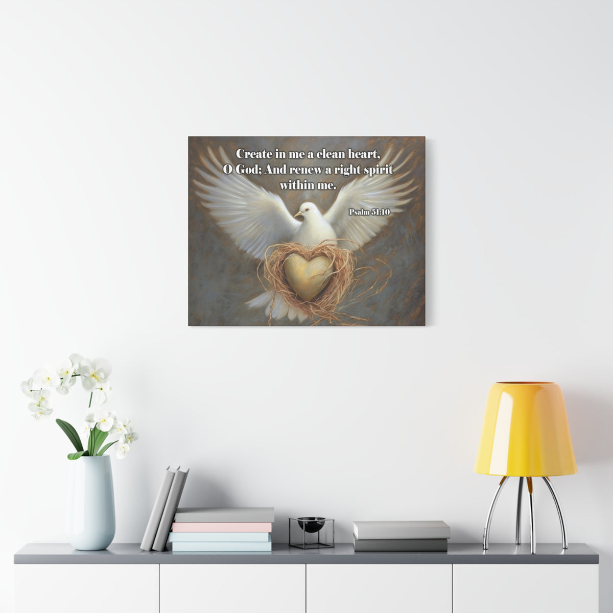 Scripture Walls Clean Heart Psalm 51:10 Christian Wall Art Print Ready to Hang Unframed-Express Your Love Gifts