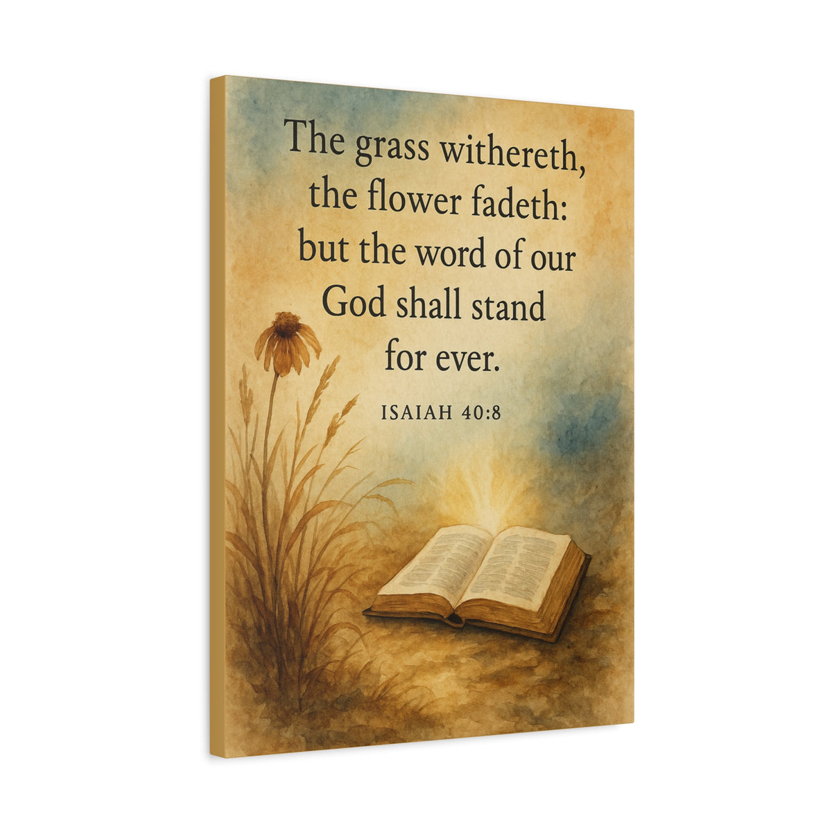 Bible Verse Canvas Isaiah 40:8 Christian Home Décor Wall Art Scripture Ready to Hang Faith Print-Express Your Love Gifts